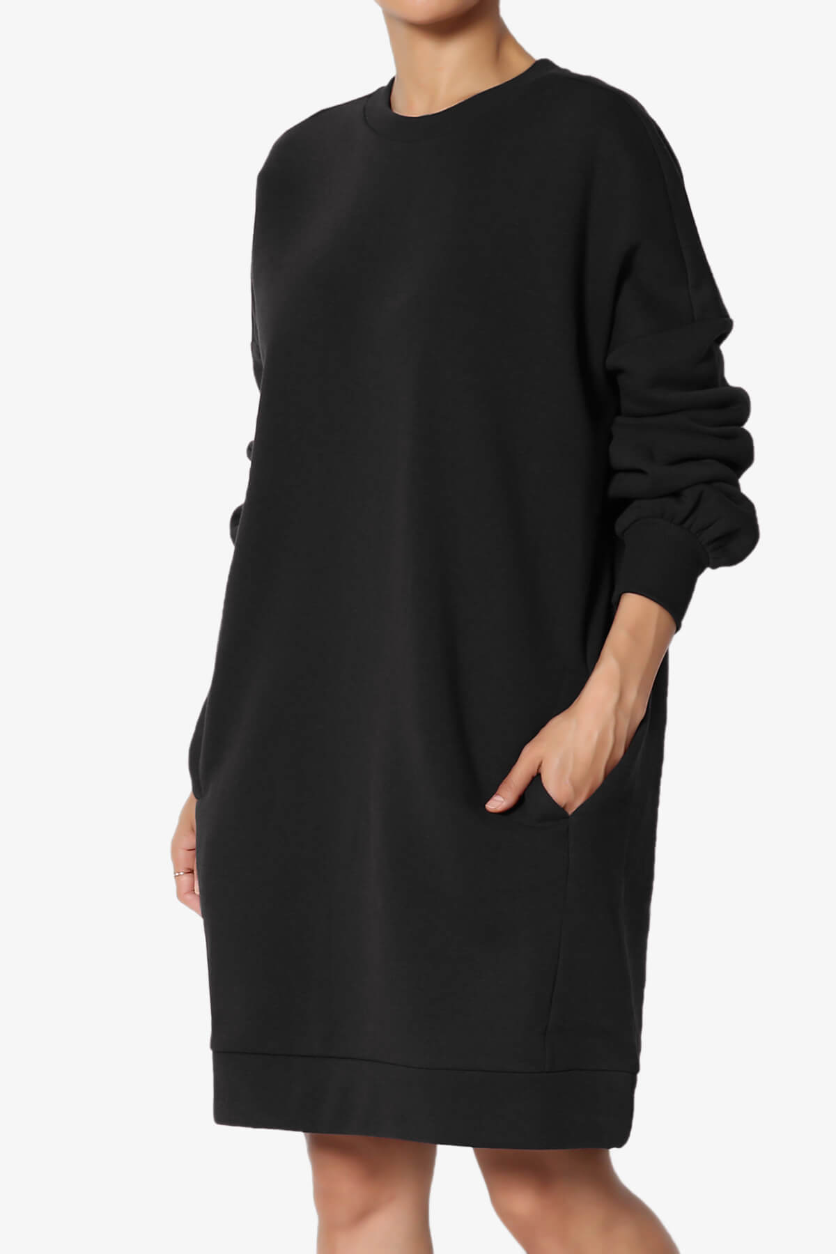 Accie Crew Neck Tunic Sweatshirt BLACK_3