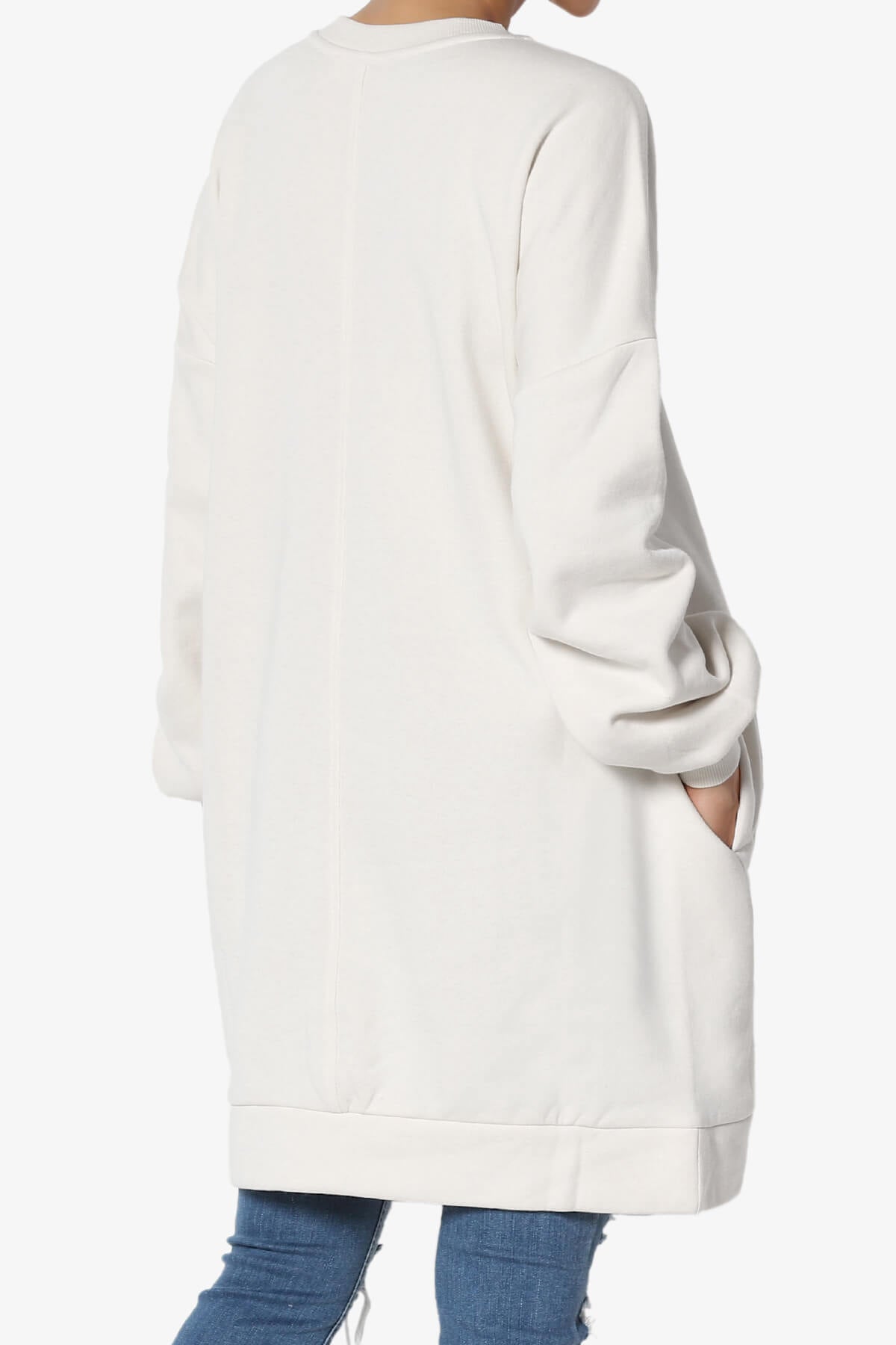 Accie Crew Neck Tunic Sweatshirt BONE_4