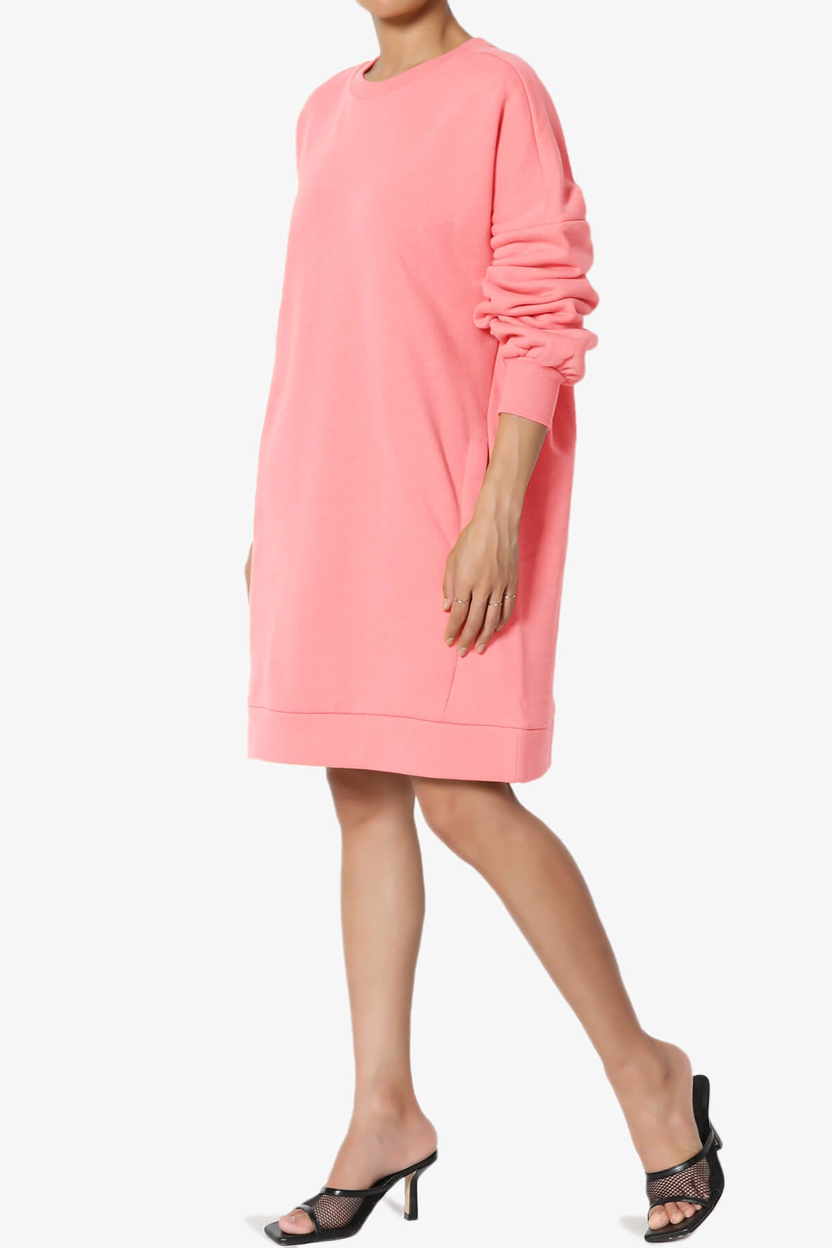Accie Crew Neck Tunic Sweatshirt BRIGHT PINK_3