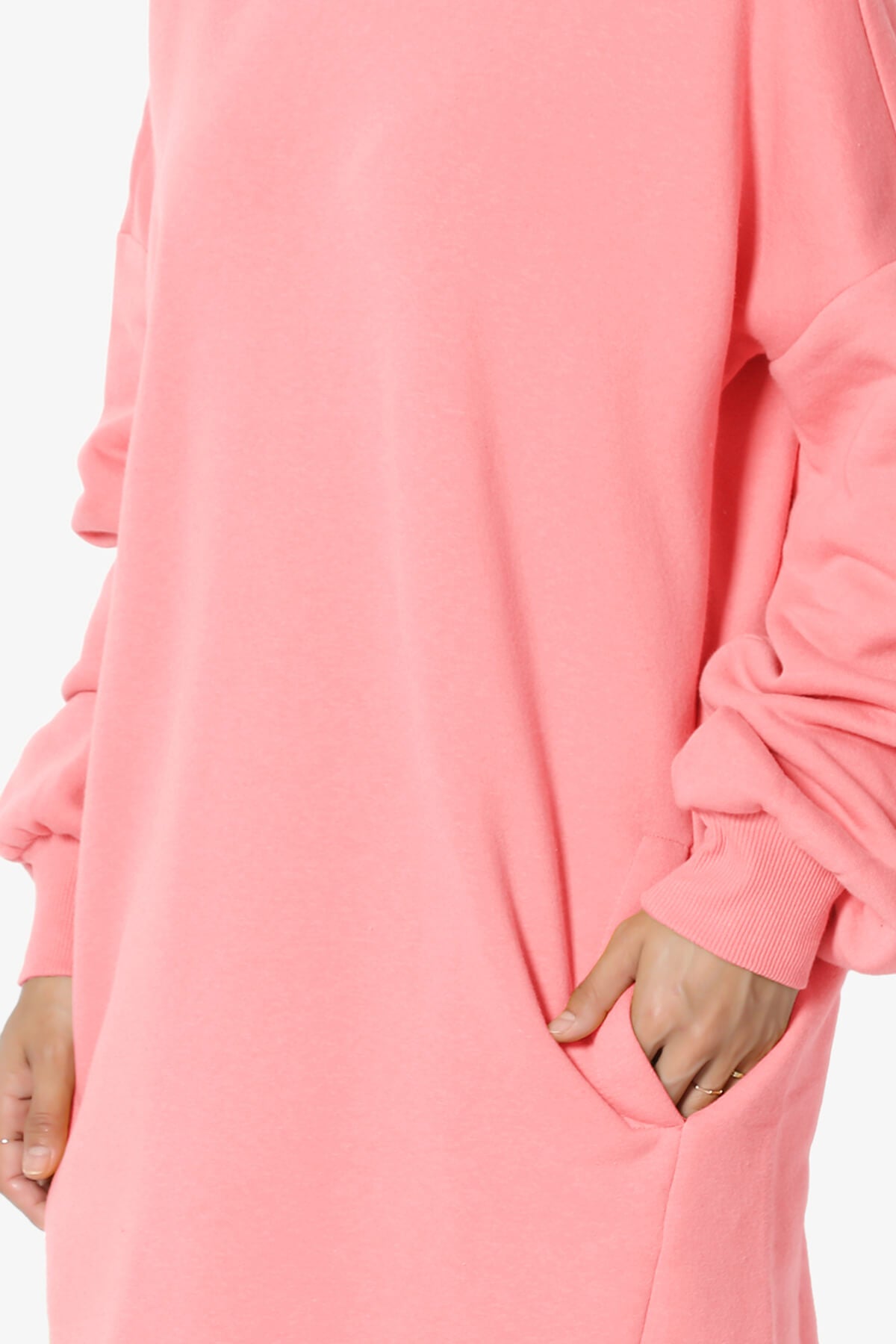 Accie Crew Neck Tunic Sweatshirt BRIGHT PINK_5