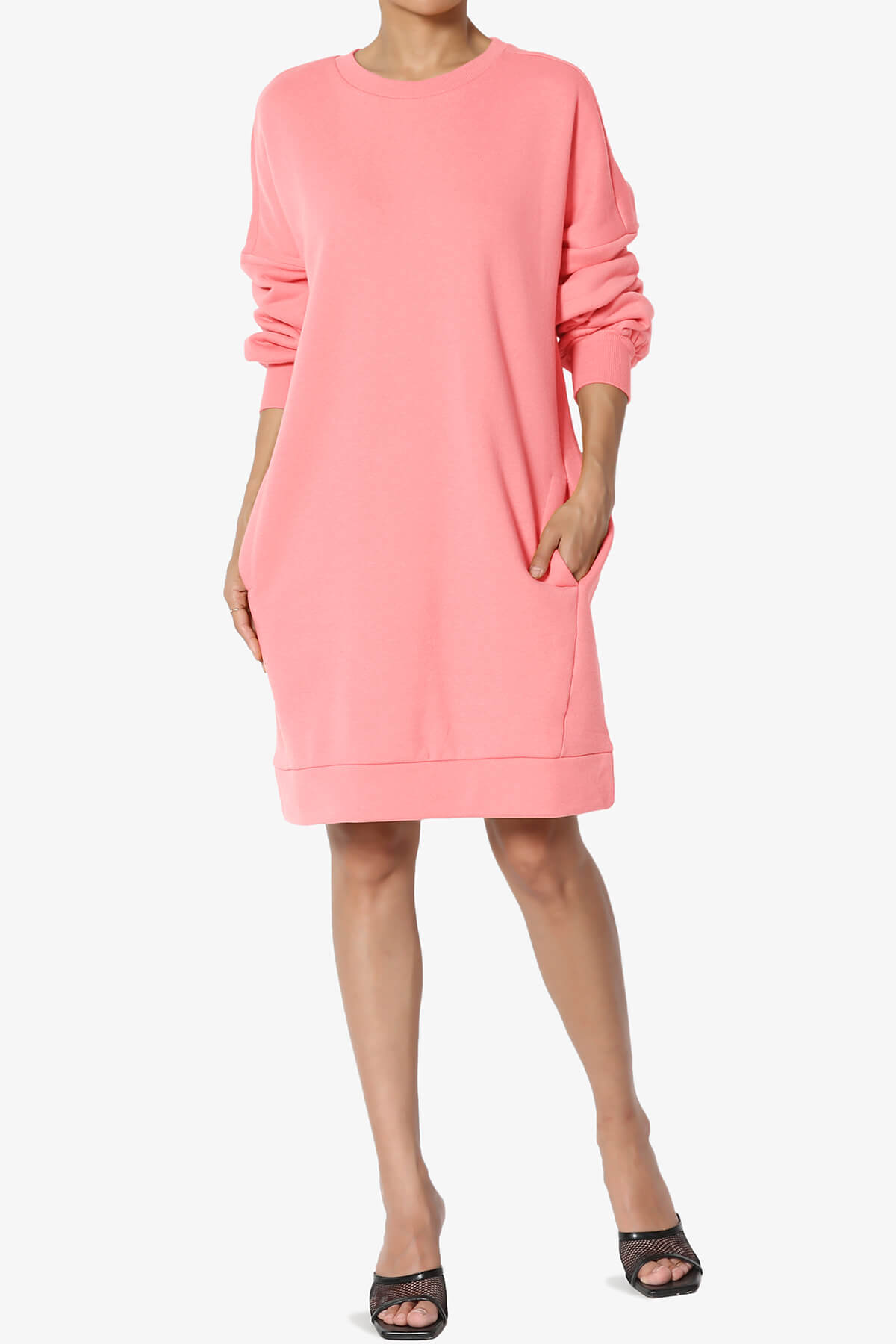 Accie Crew Neck Tunic Sweatshirt BRIGHT PINK_6