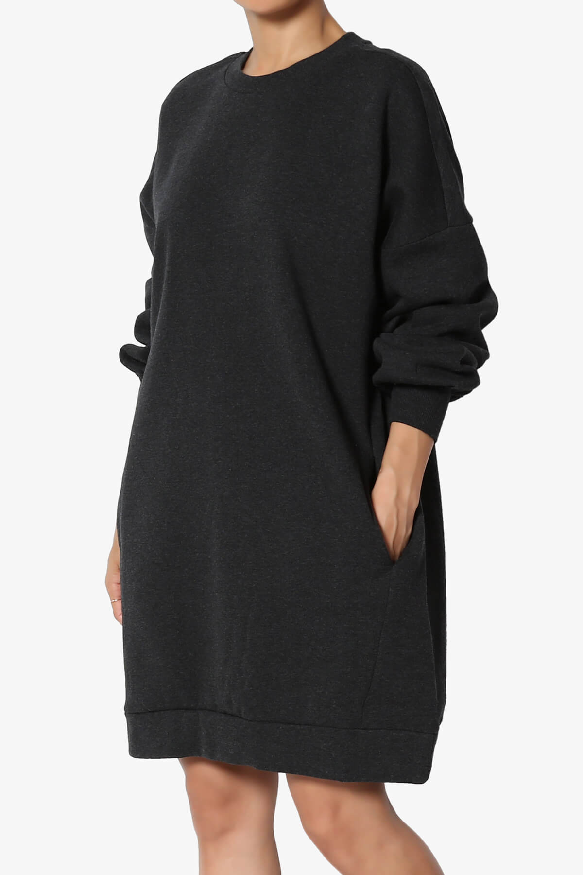 Accie Crew Neck Tunic Sweatshirt CHARCOAL_1