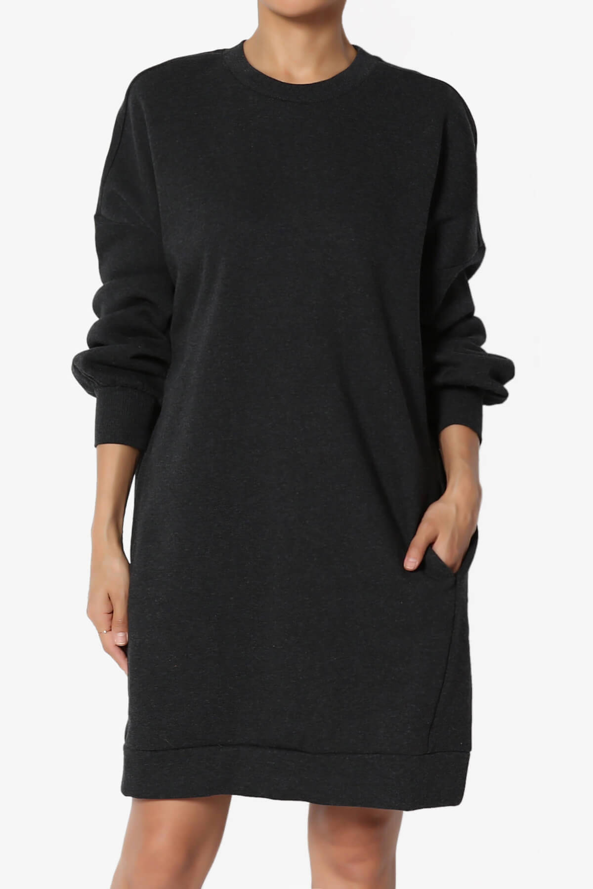 Accie Crew Neck Tunic Sweatshirt CHARCOAL_3