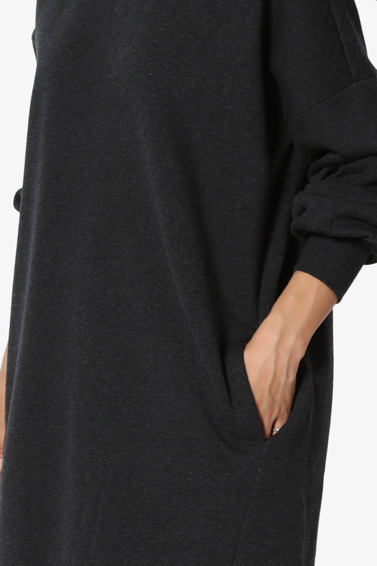 Accie Crew Neck Tunic Sweatshirt CHARCOAL_5