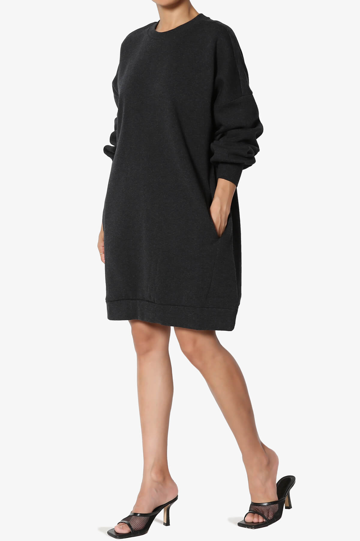 Accie Crew Neck Tunic Sweatshirt CHARCOAL_6