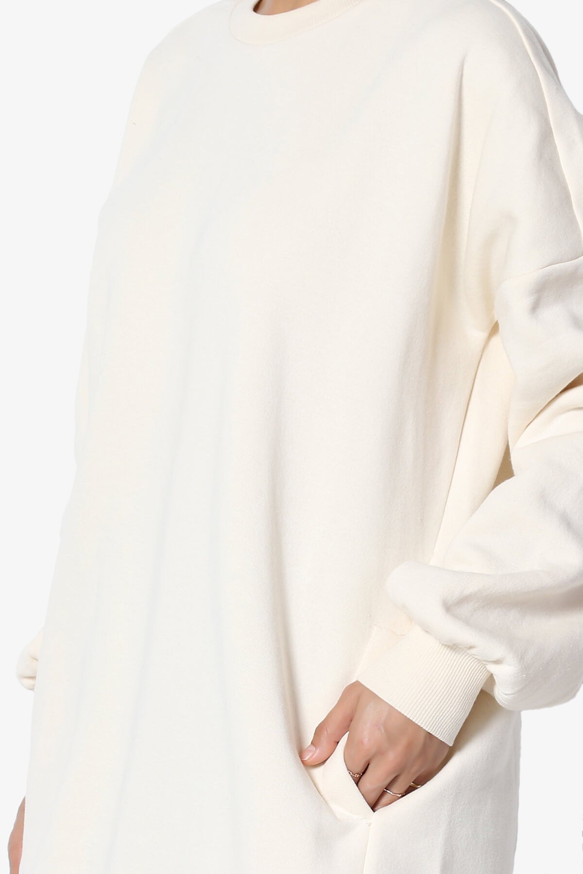 Accie Crew Neck Tunic Sweatshirt CREAM_5