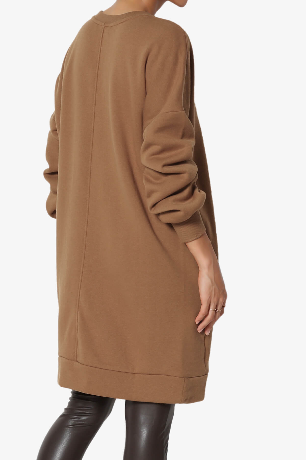 Accie Crew Neck Tunic Sweatshirt DARK CAMEL_4