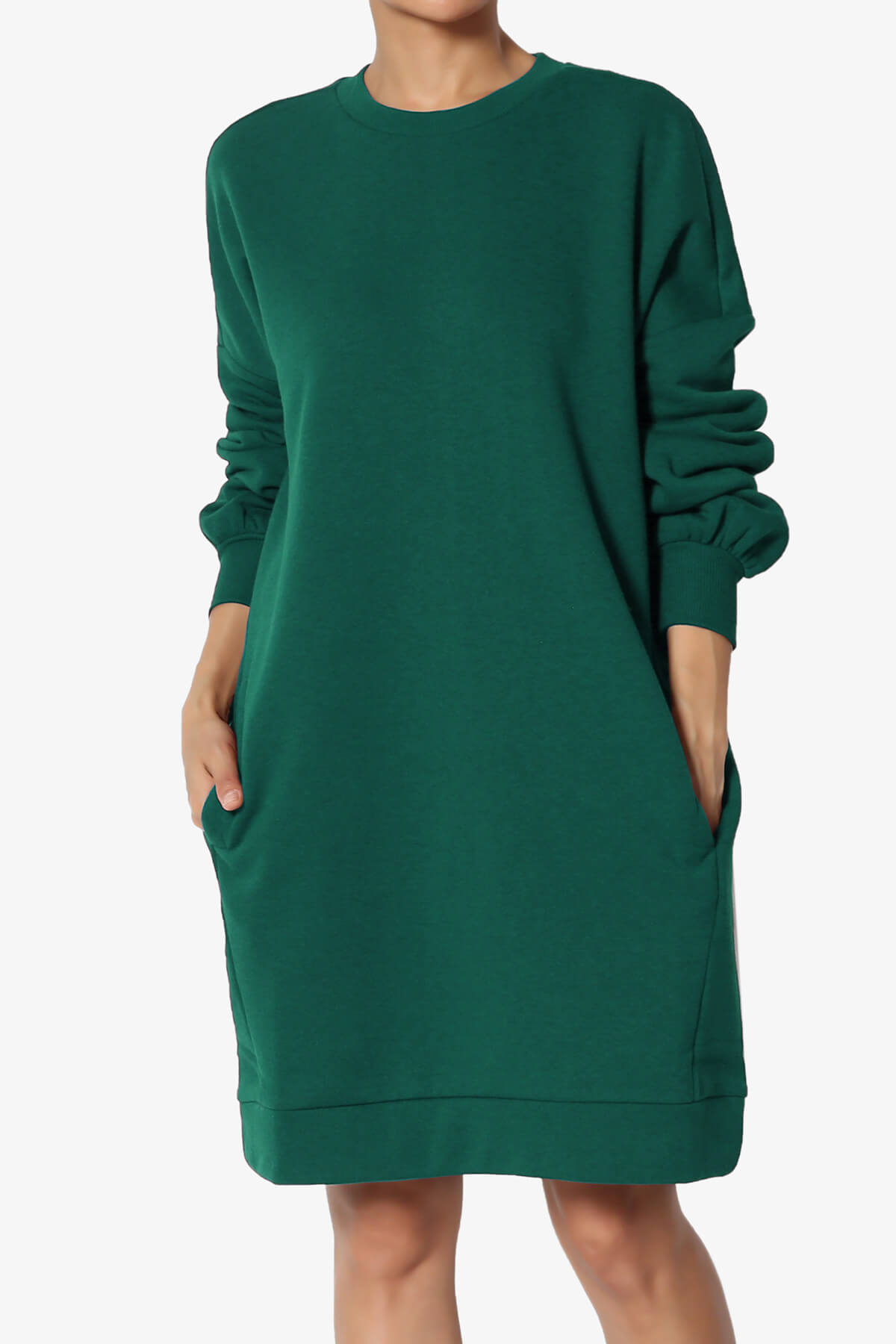 Accie Crew Neck Tunic Sweatshirt DARK GREEN_1