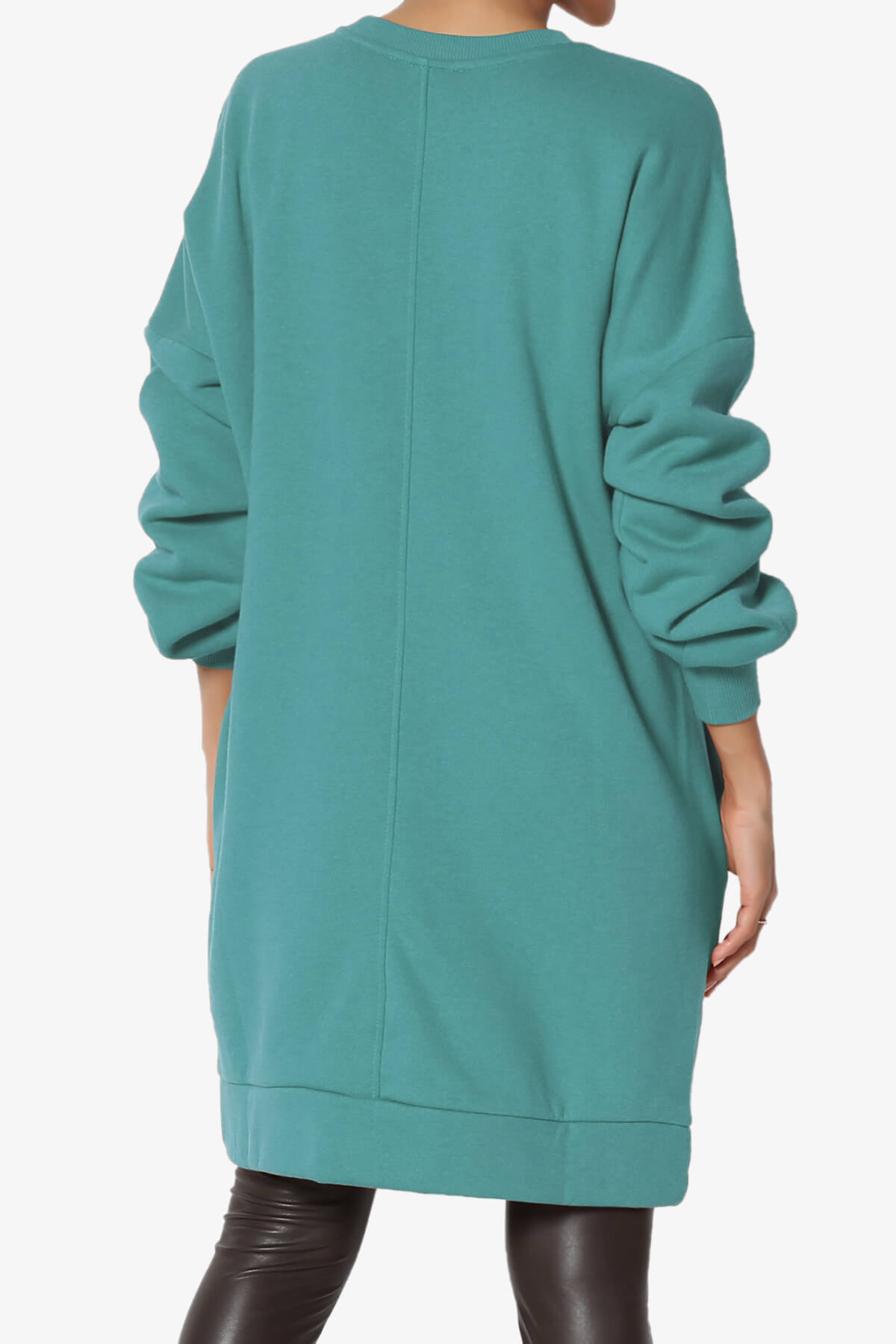 Accie Crew Neck Tunic Sweatshirt DUSTY TEAL_2