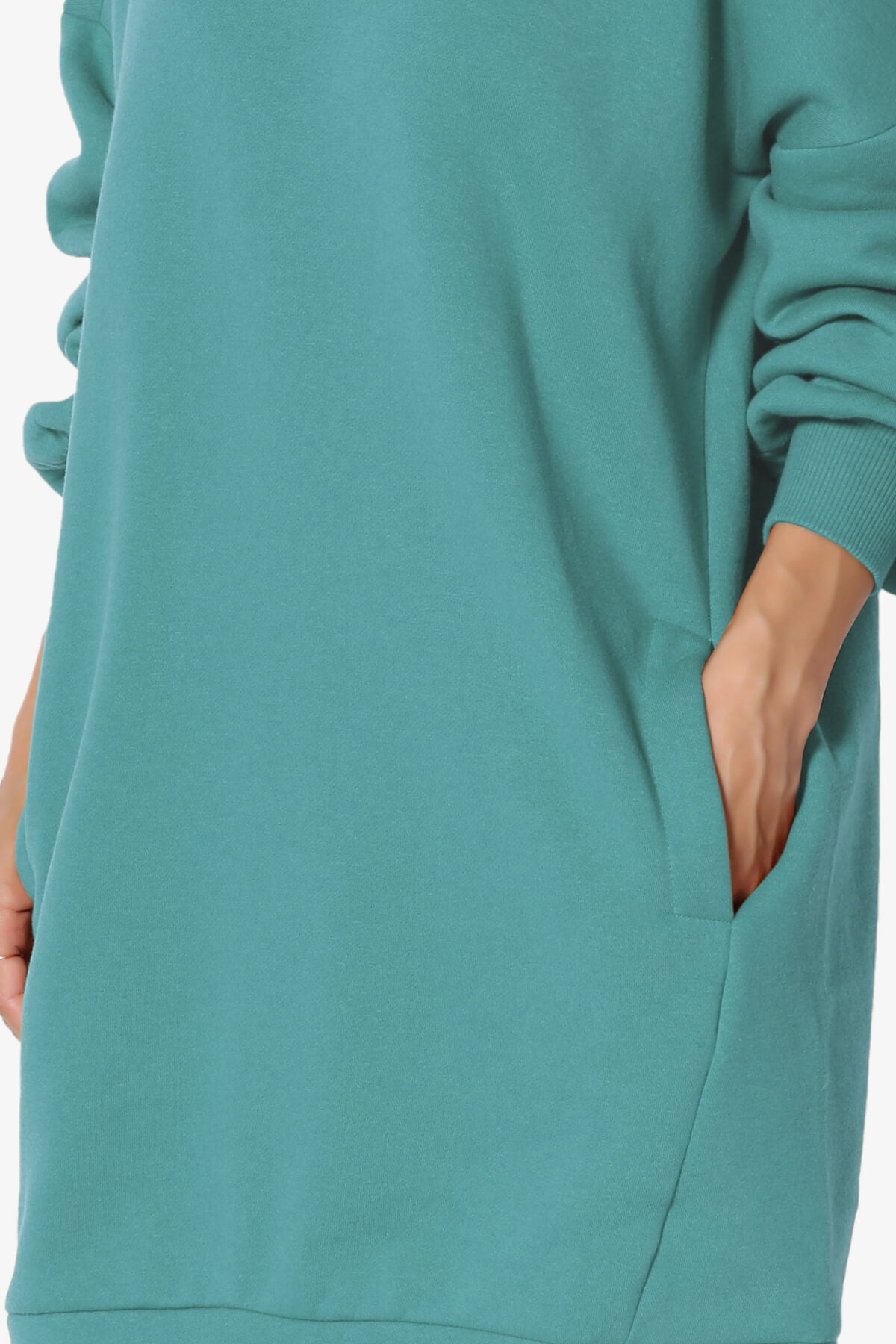 Accie Crew Neck Tunic Sweatshirt DUSTY TEAL_5