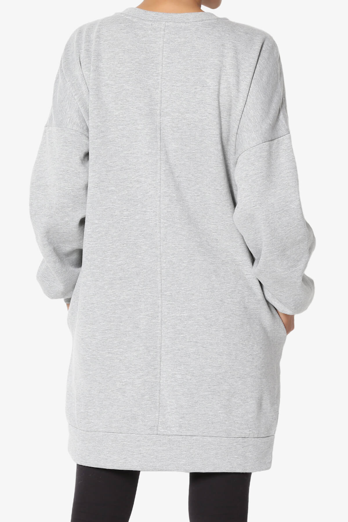Accie Crew Neck Tunic Sweatshirt HEATHER GREY_2