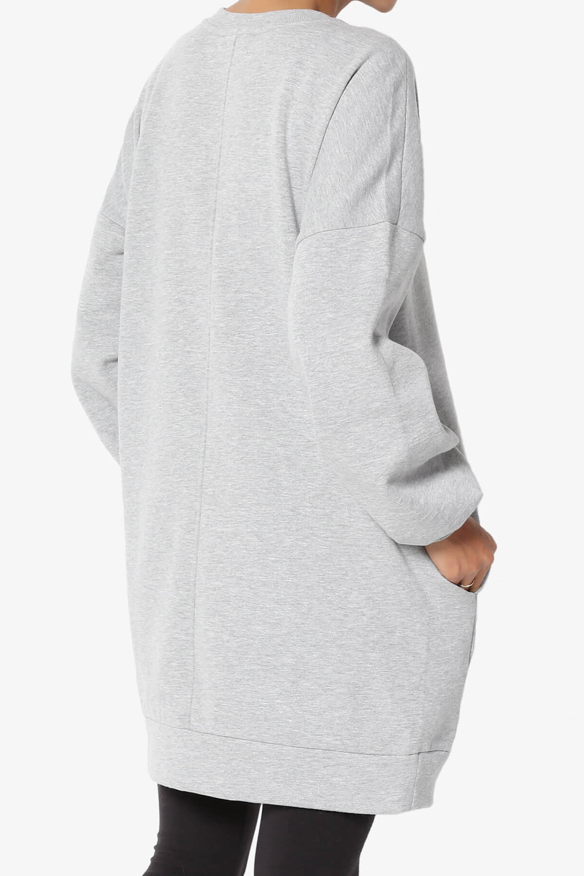 Accie Crew Neck Tunic Sweatshirt HEATHER GREY_4
