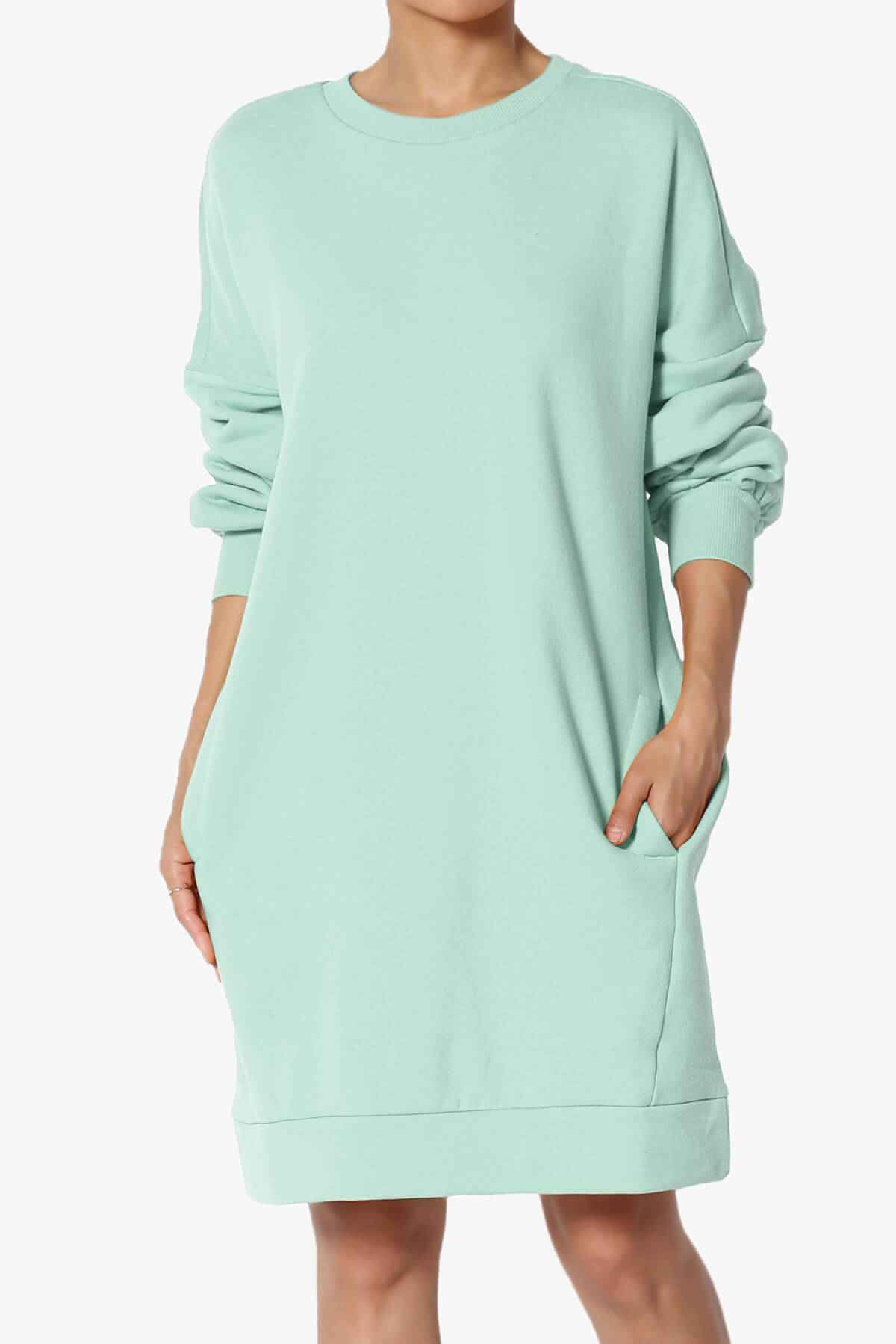 Accie Crew Neck Tunic Sweatshirt LIGHT GREEN_1