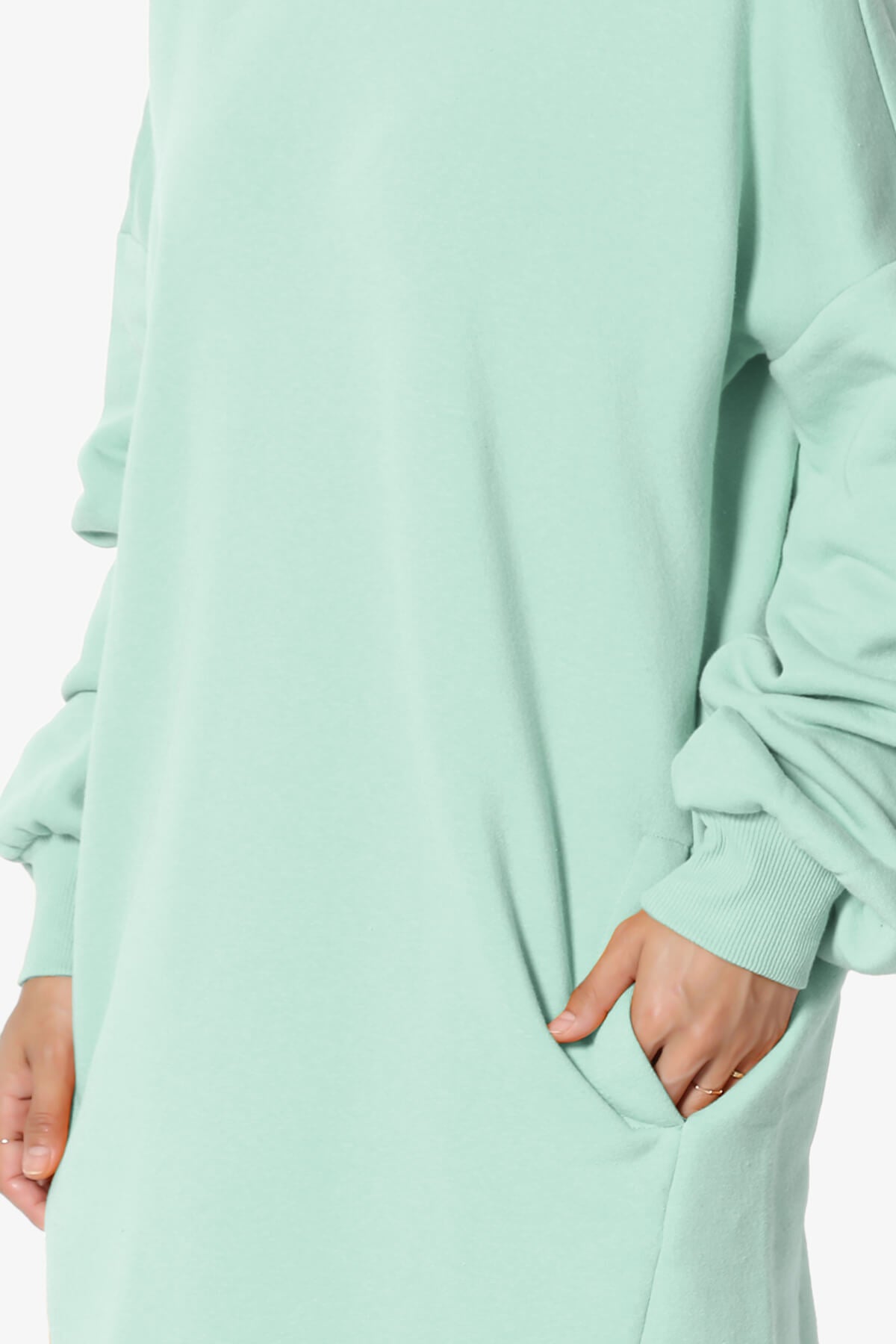 Accie Crew Neck Tunic Sweatshirt LIGHT GREEN_5