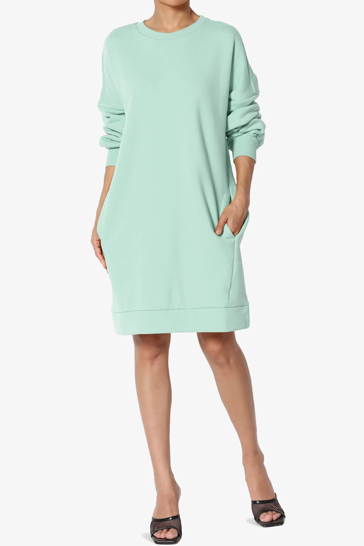 Accie Crew Neck Tunic Sweatshirt LIGHT GREEN_6