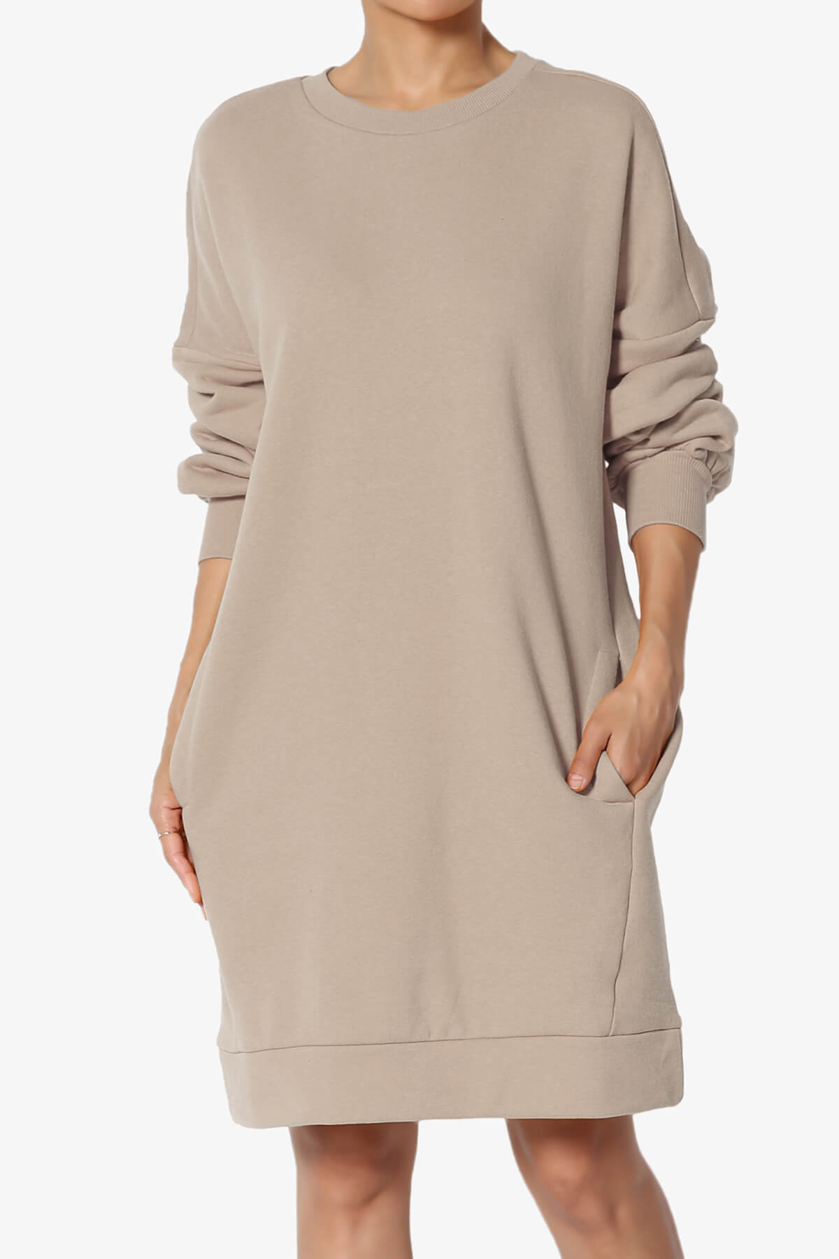 Accie Crew Neck Tunic Sweatshirt LIGHT MOCHA_1