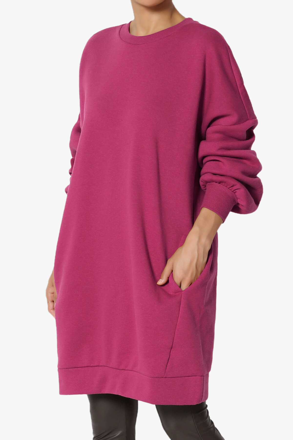 Accie Crew Neck Tunic Sweatshirt MAGENTA_3