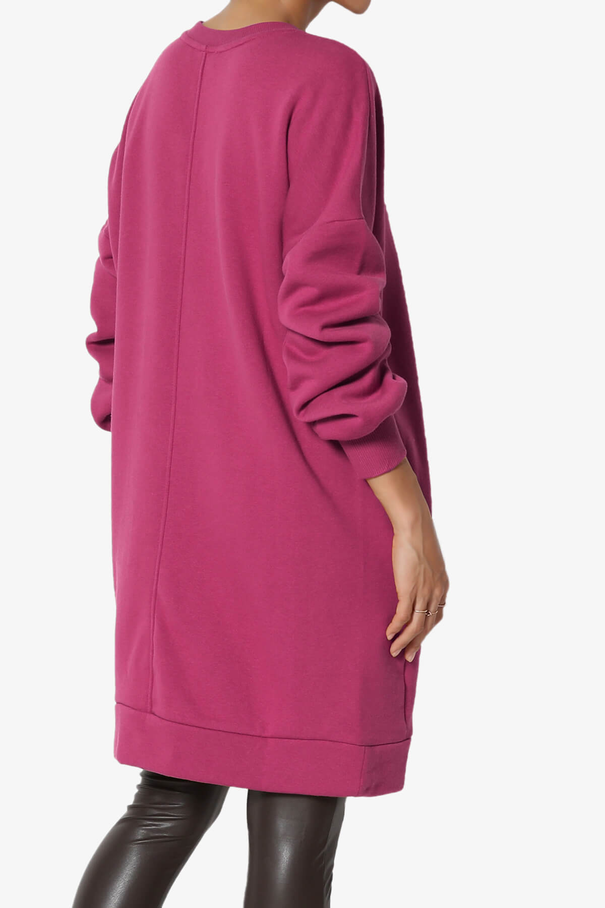 Accie Crew Neck Tunic Sweatshirt MAGENTA_4