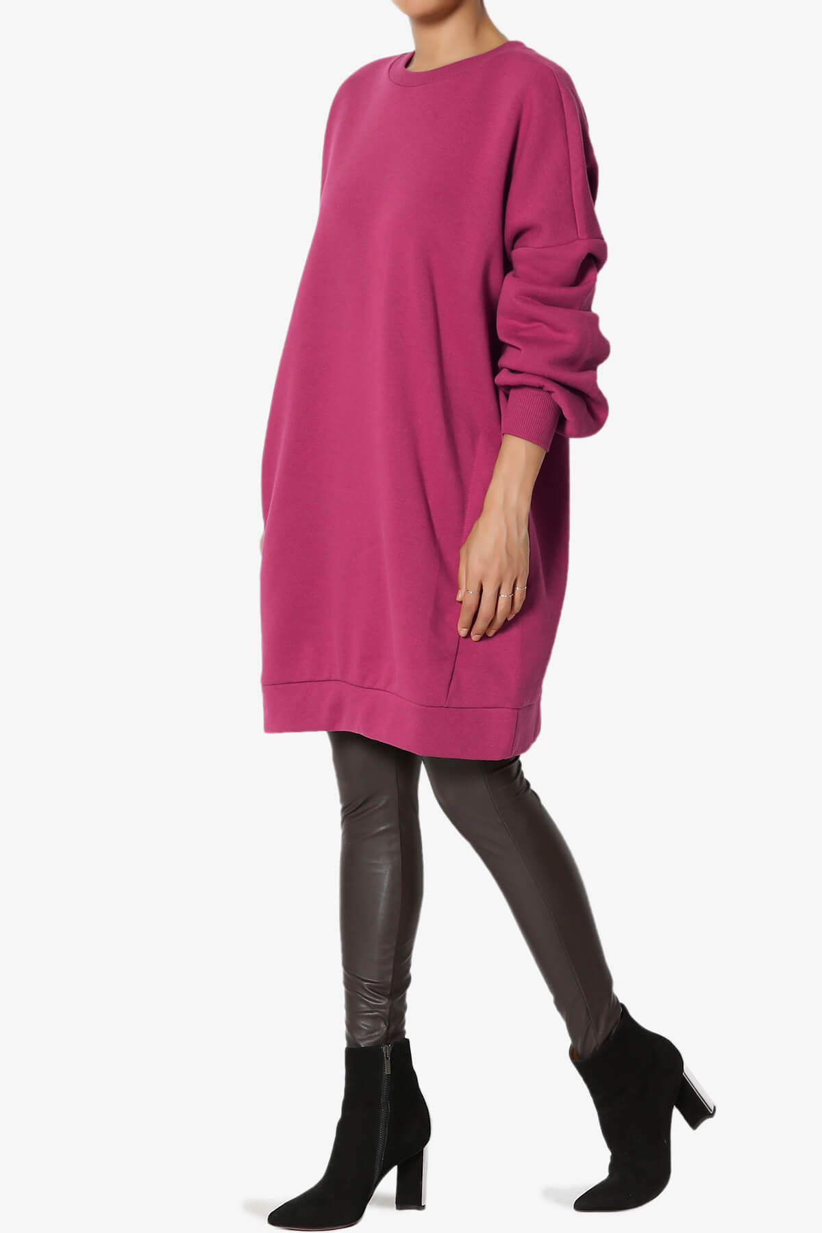 Accie Crew Neck Tunic Sweatshirt MAGENTA_6