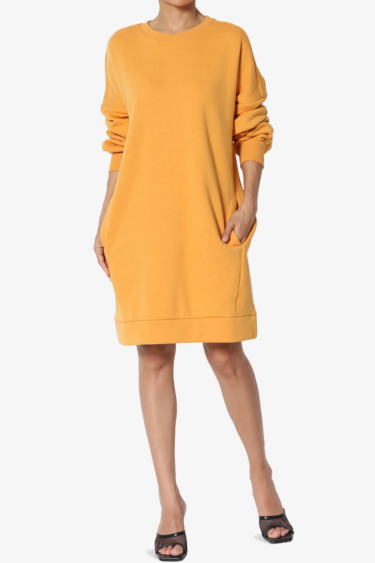 Accie Crew Neck Tunic Sweatshirt MUSTARD_6