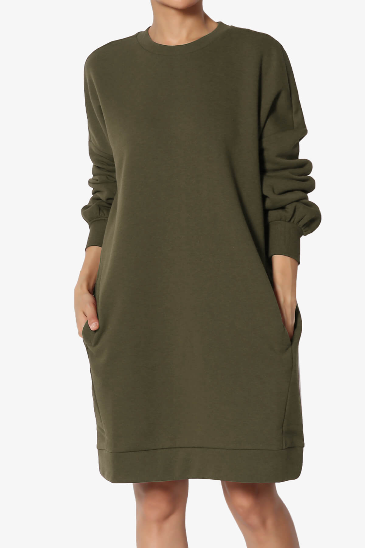 Accie Crew Neck Tunic Sweatshirt OLIVE_1