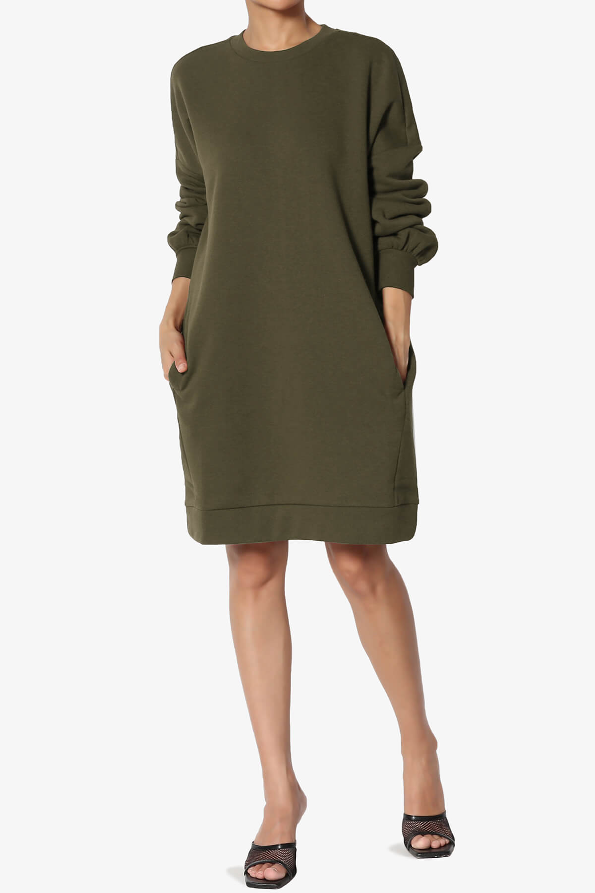 Accie Crew Neck Tunic Sweatshirt OLIVE_6