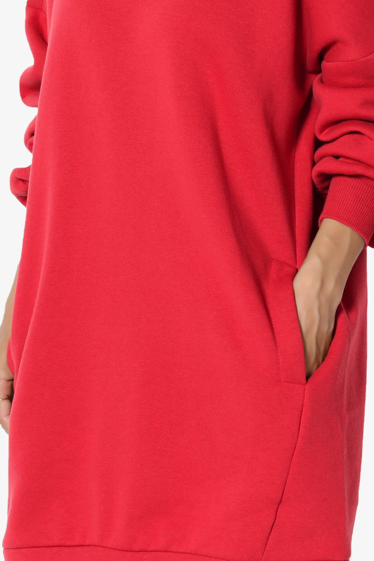 Accie Crew Neck Tunic Sweatshirt RED_5
