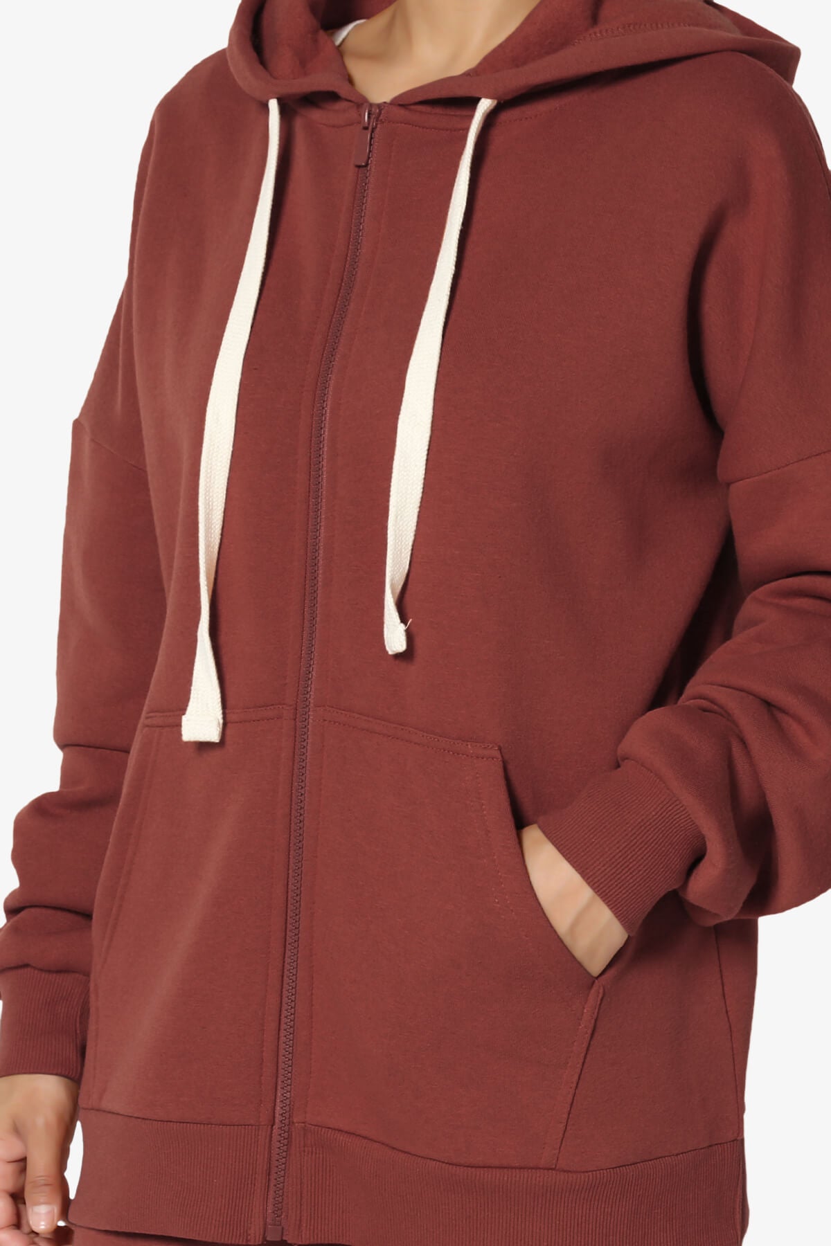 Accie Fleece Zip Hooded Jacket BRICK_5