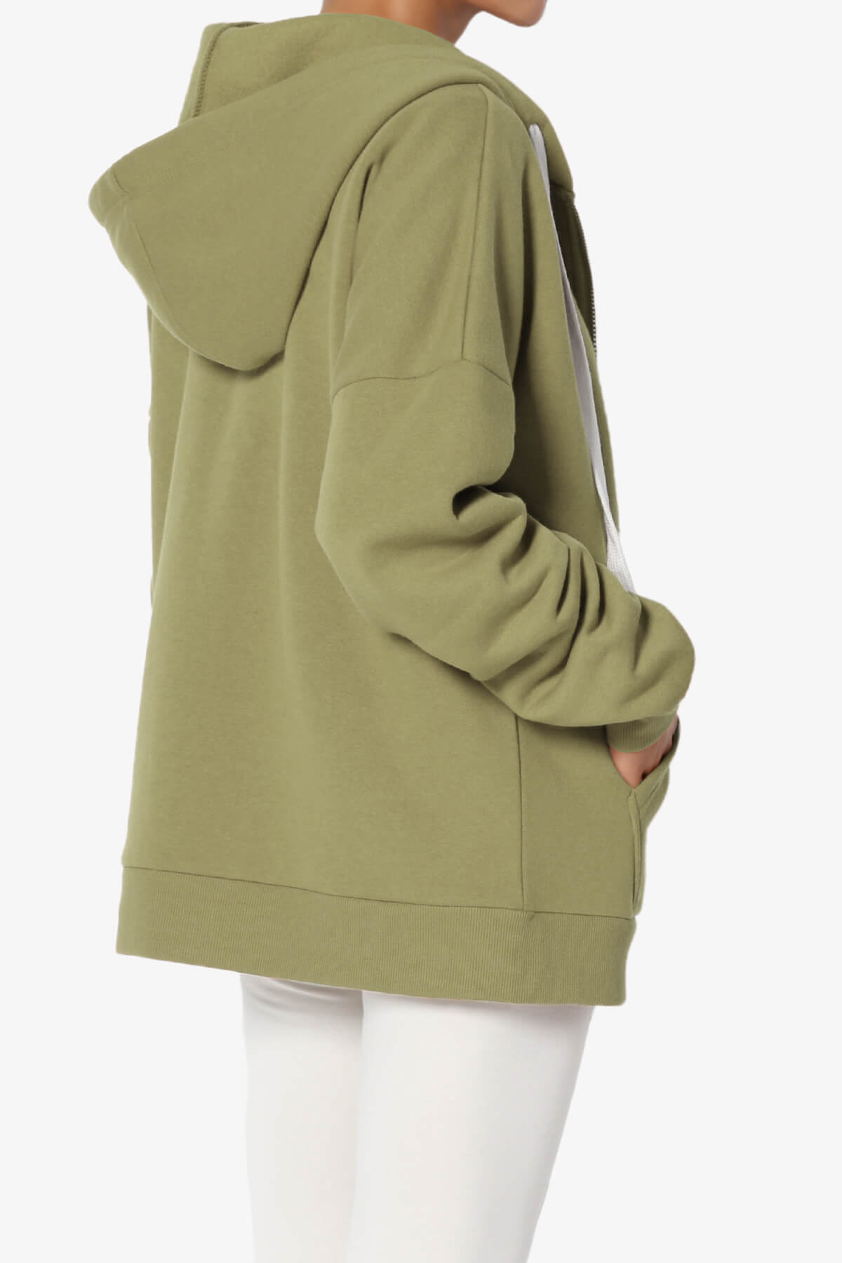Accie Fleece Zip Hooded Jacket KHAKI GREEN_4