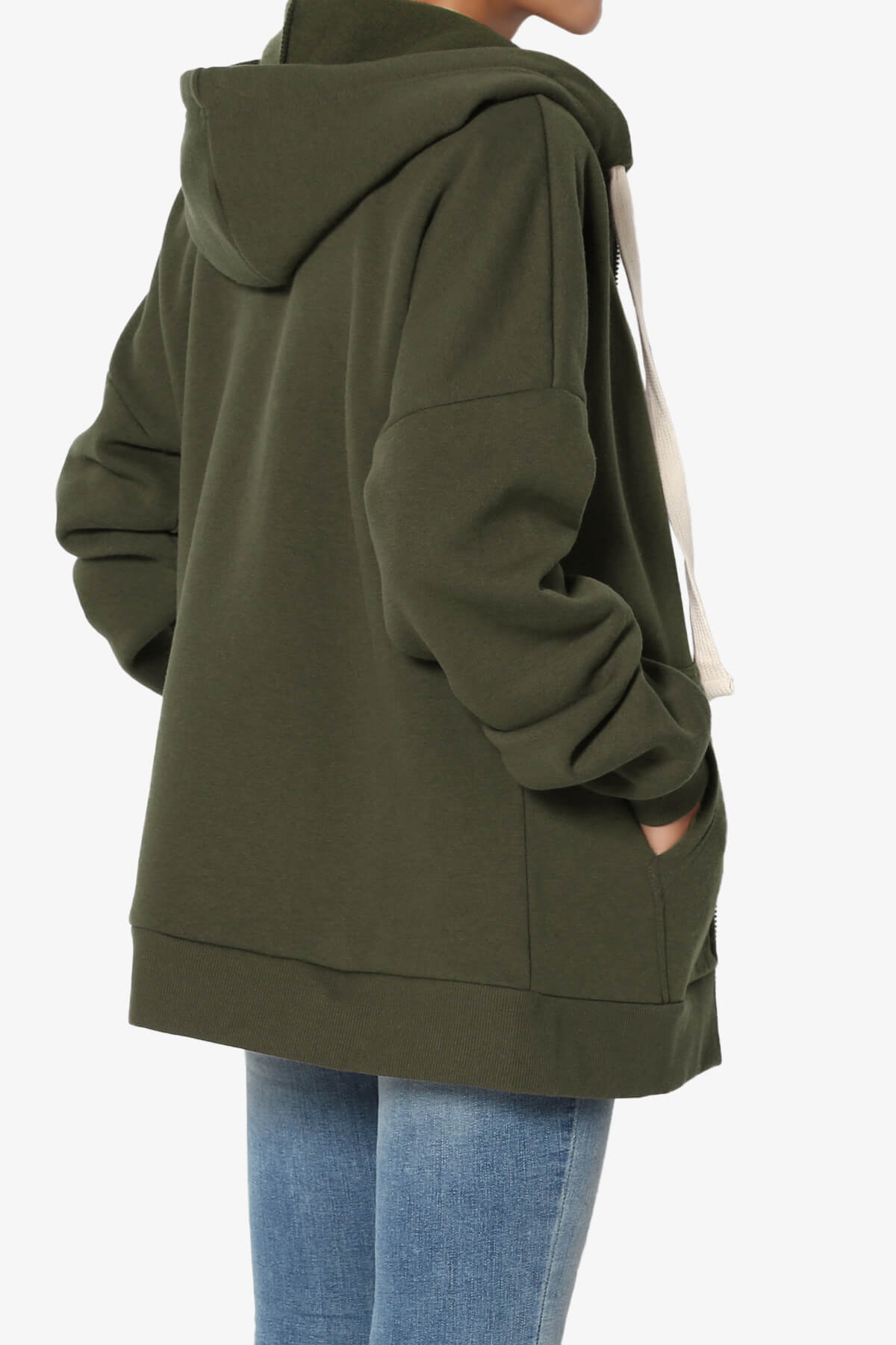 Accie Fleece Zip Hooded Jacket OLIVE_4