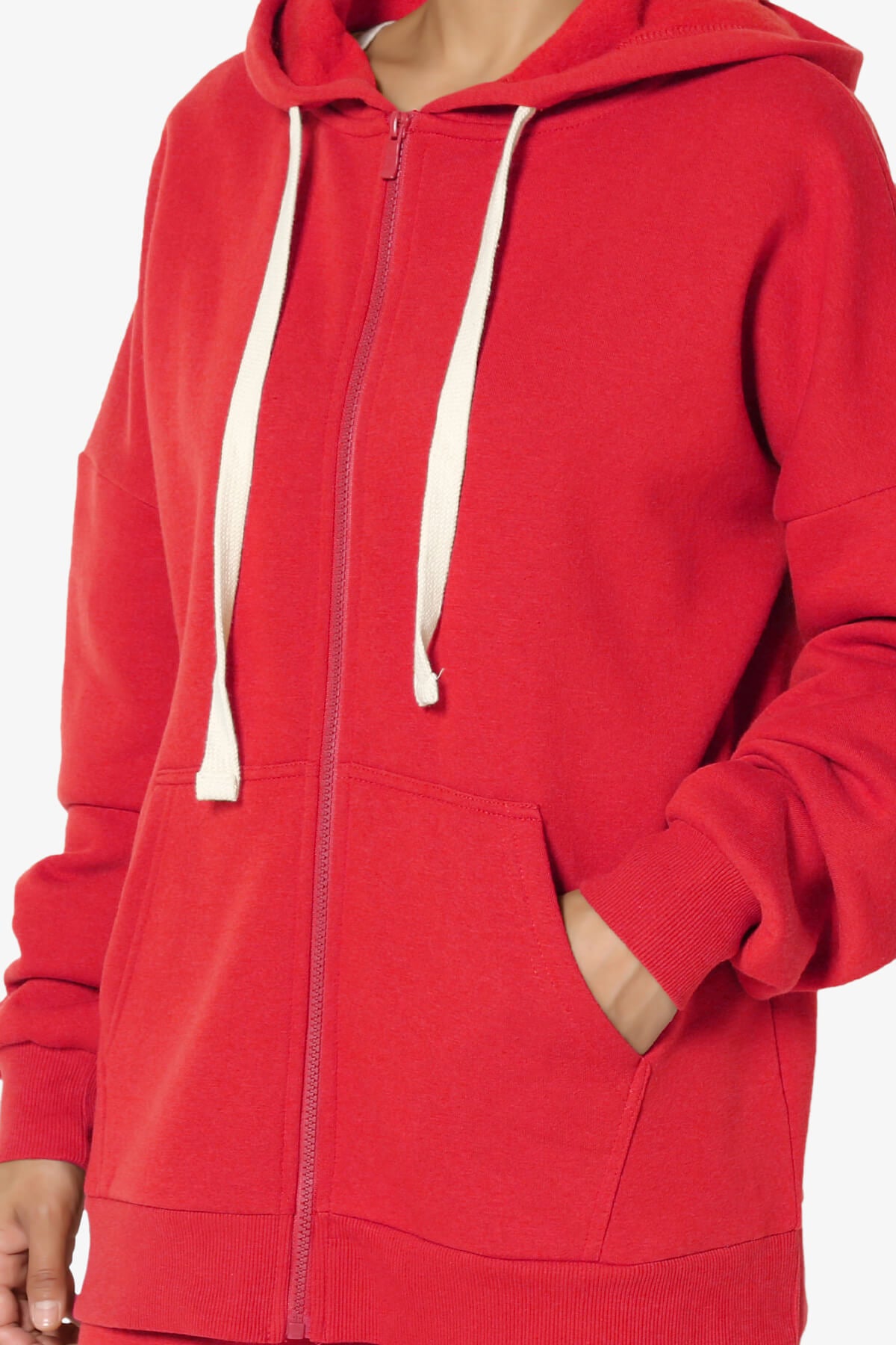 Accie Fleece Zip Hooded Jacket RED_5