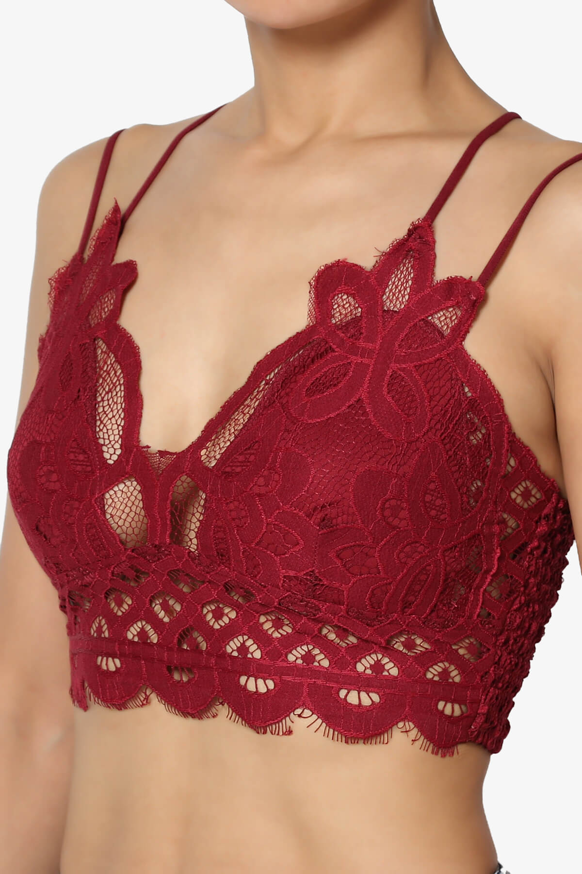 Adella Crochet Lace Bralette BURGUNDY_5