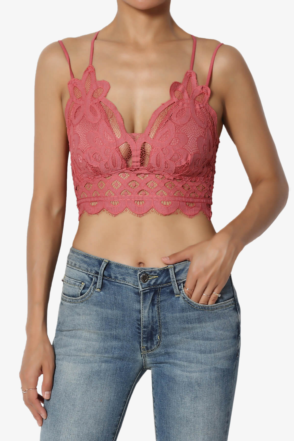 Adella Crochet Lace Bralette DUSTY ROSE_1