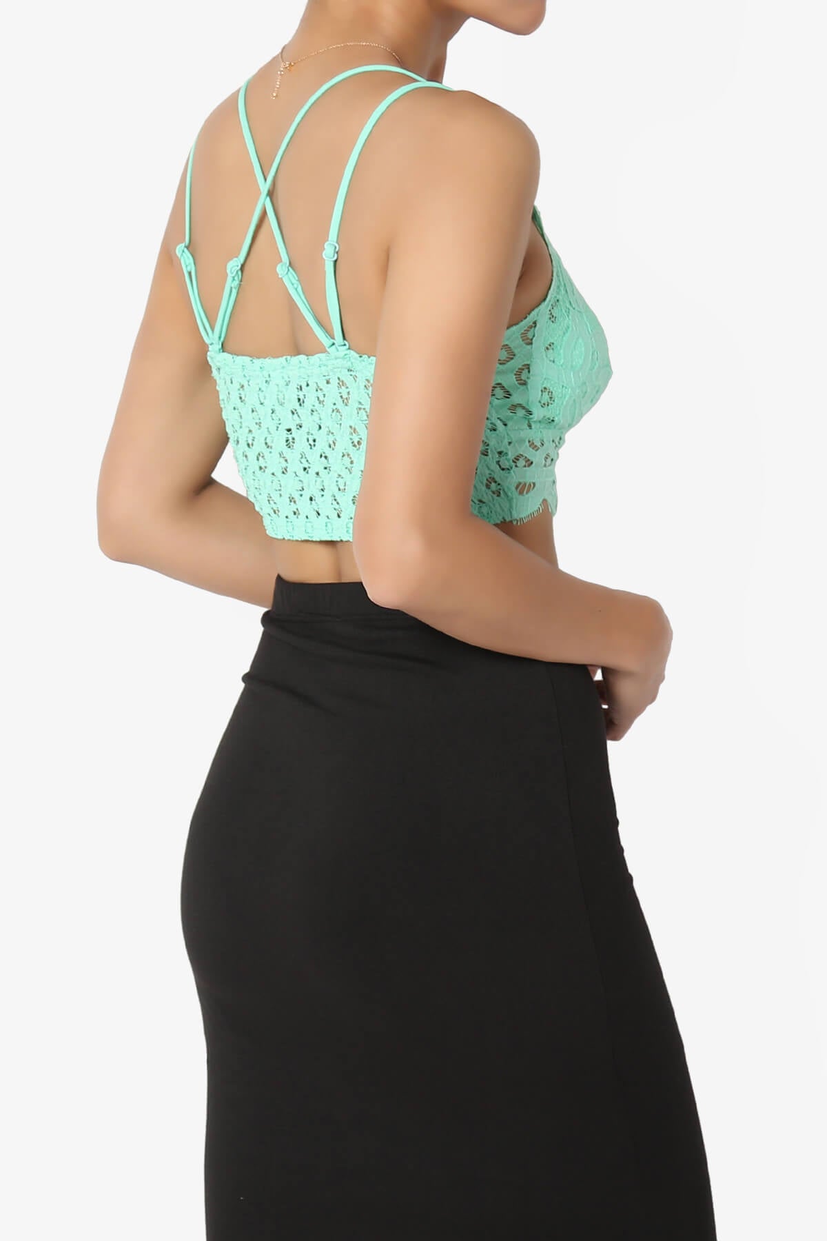 Adella Crochet Lace Bralette GREEN MINT_4