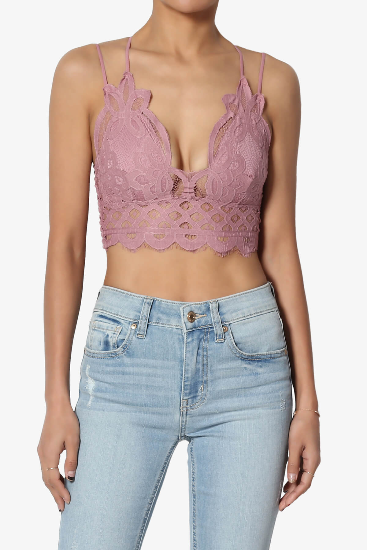 Adella Crochet Lace Bralette LIGHT ROSE_1
