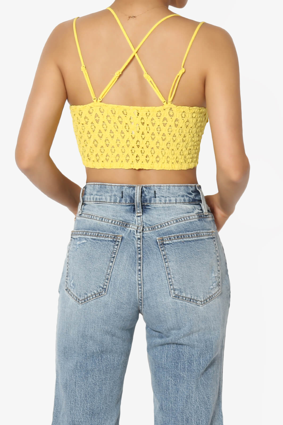 Adella Crochet Lace Bralette YELLOW_2