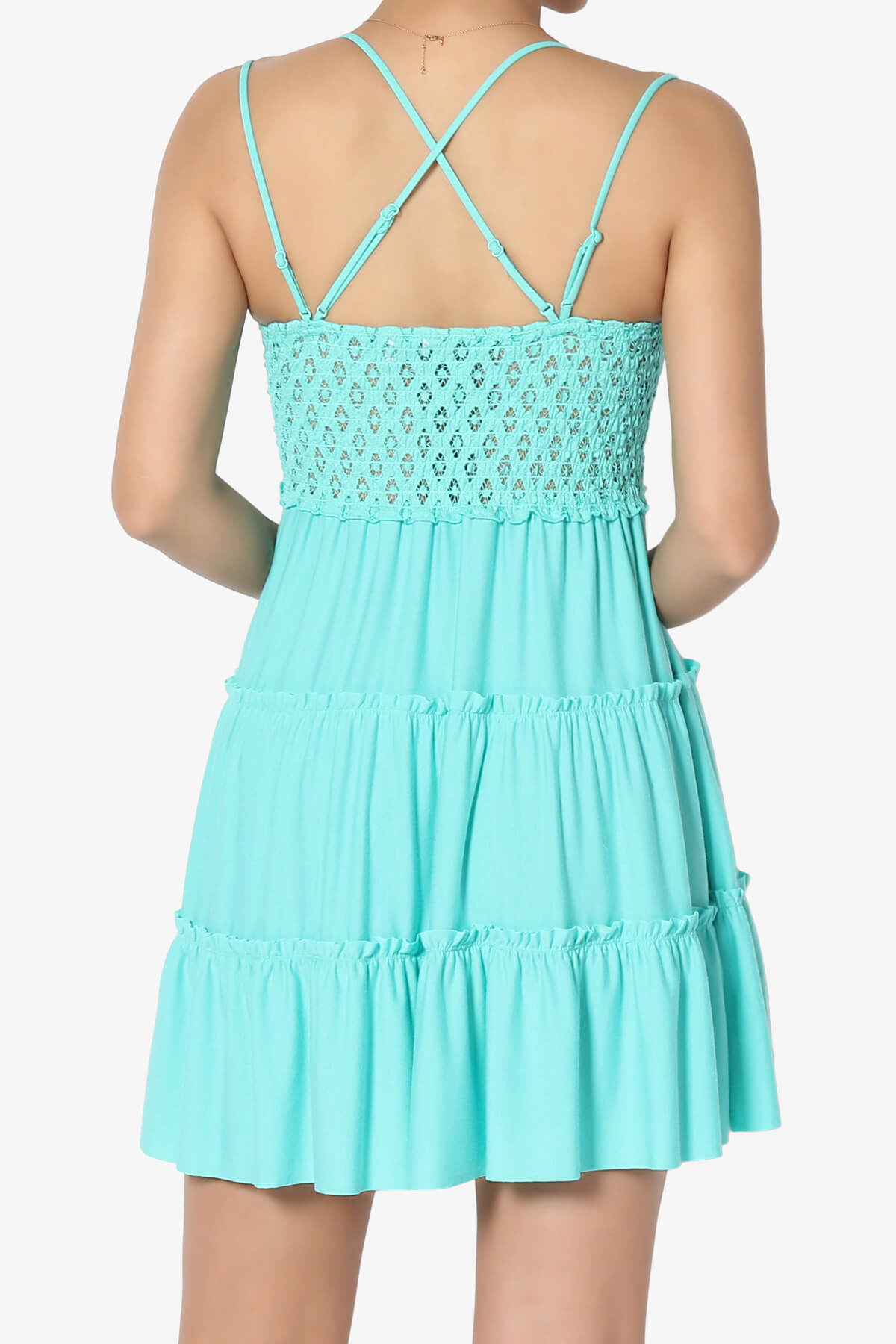 Adella Crochet Lace Ruffle Cami Tunic MINT_2