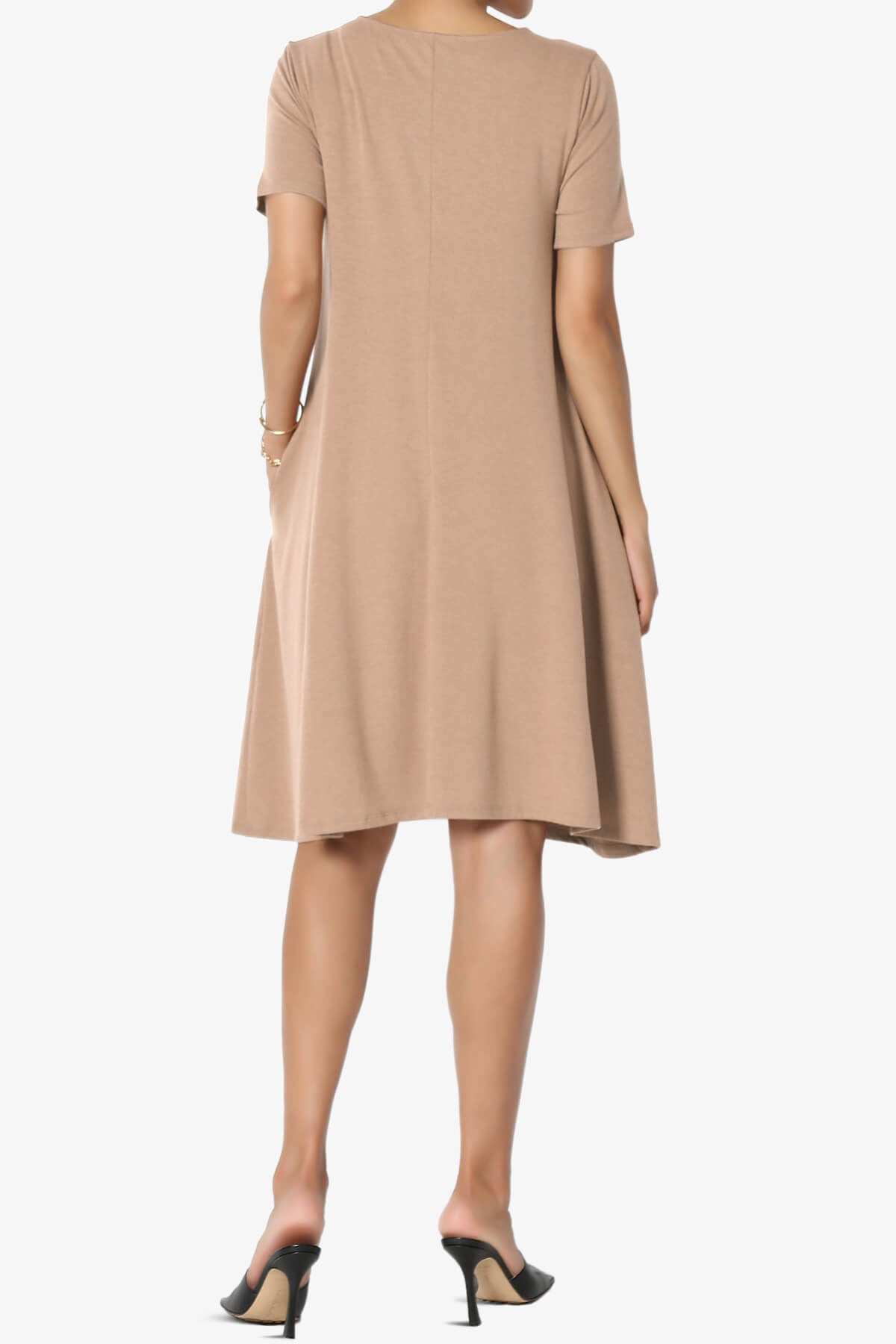 Allie Short Sleeve Jersey A-Line Dress BRUSH_2