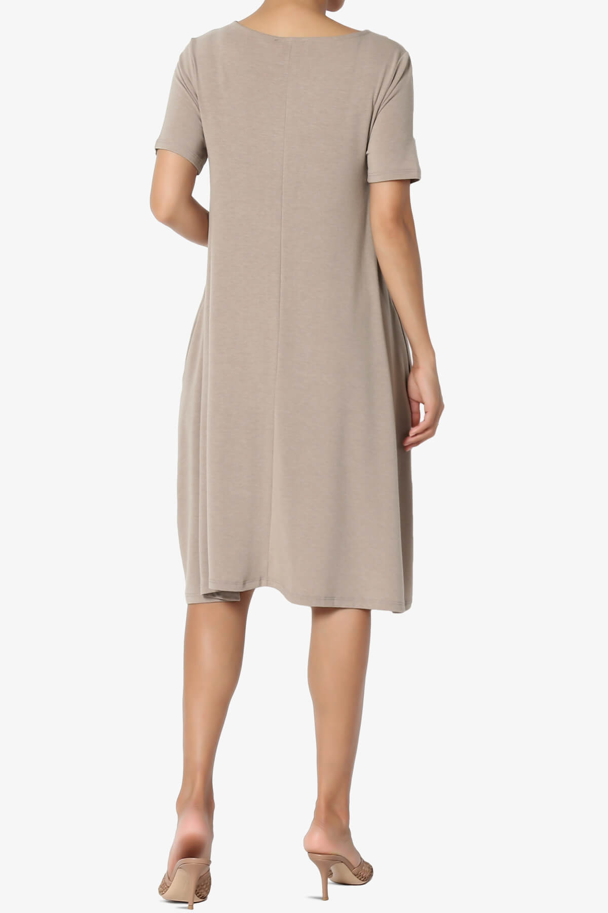 Allie Short Sleeve Jersey A-Line Dress LIGHT MOCHA_2