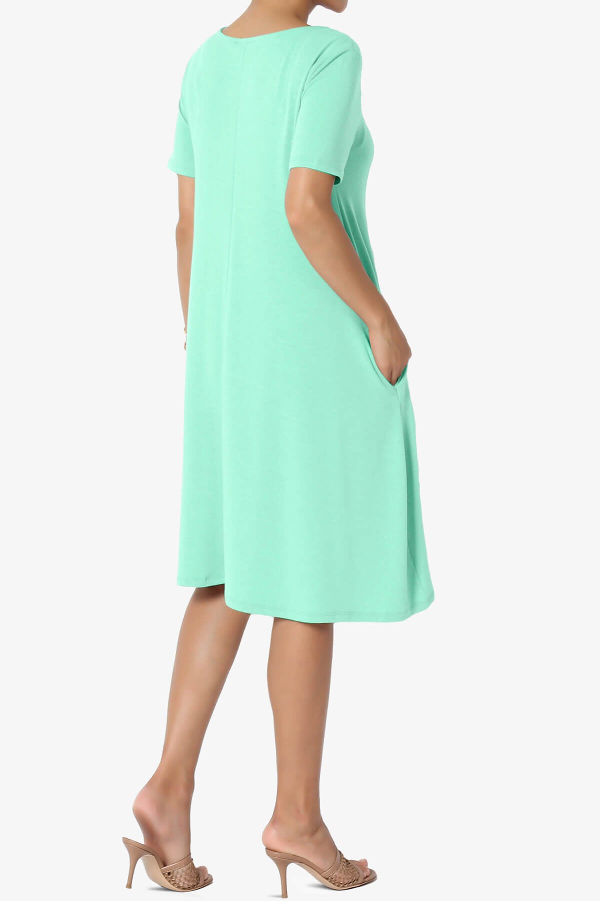 Allie Short Sleeve Jersey A-Line Dress MINT_4