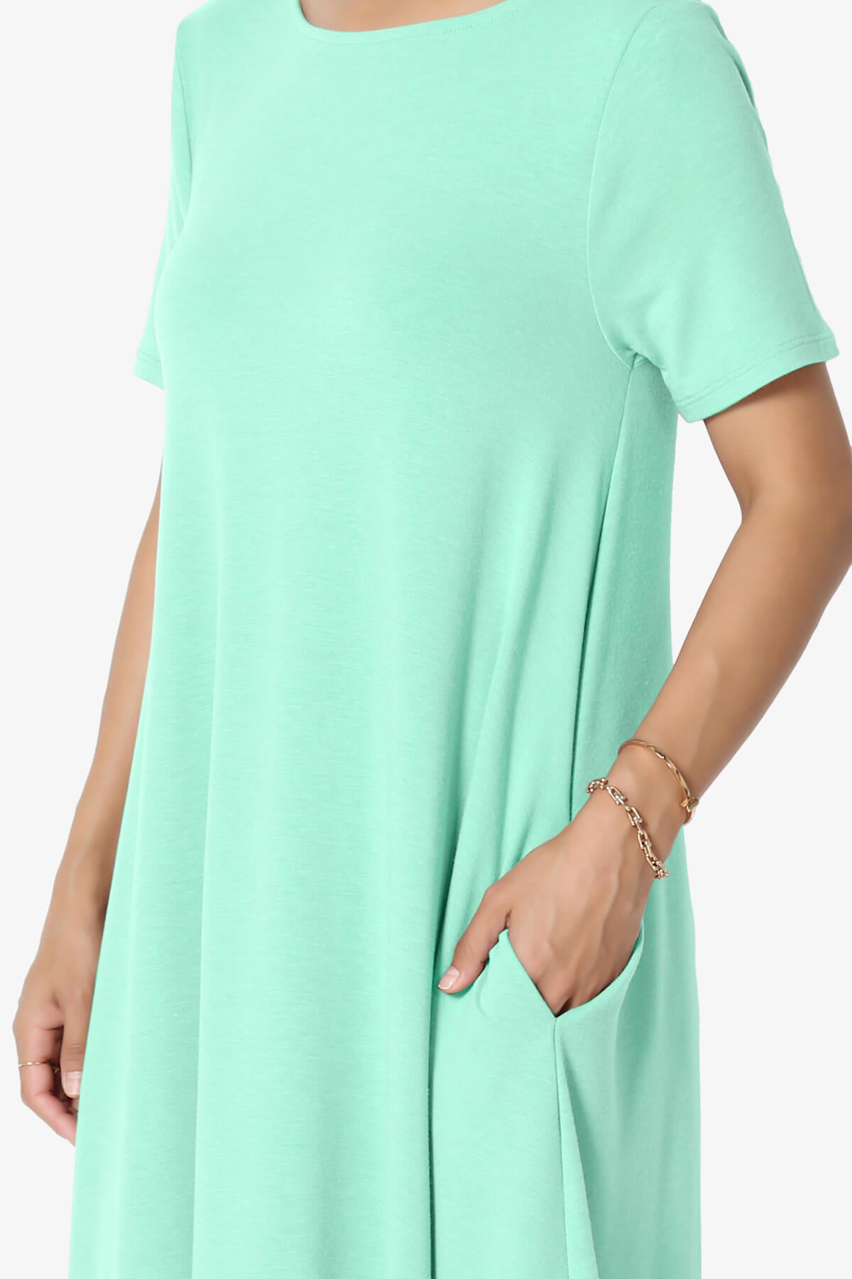 Allie Short Sleeve Jersey A-Line Dress MINT_5