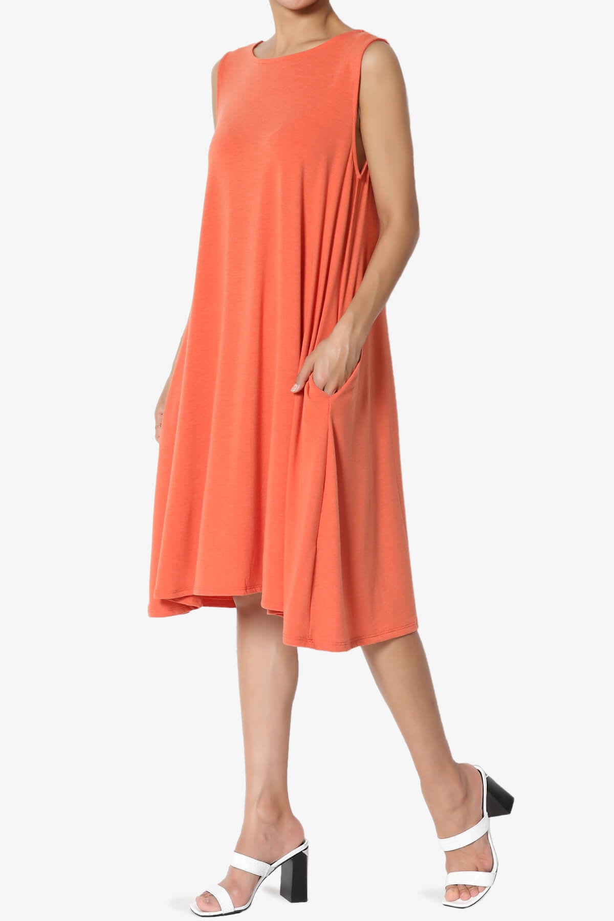 Allie Sleeveless Jersey A-Line Dress ASH COPPER_3
