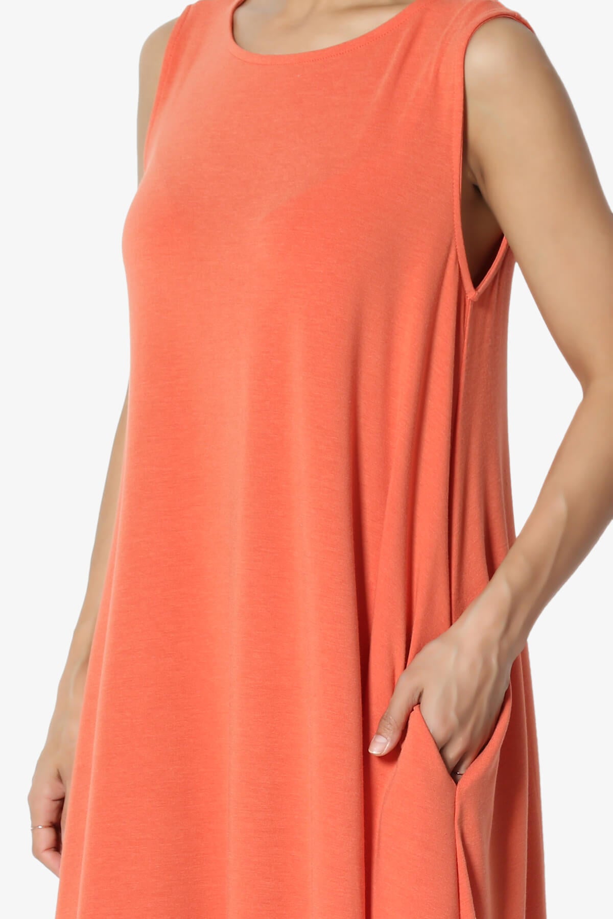Allie Sleeveless Jersey A-Line Dress ASH COPPER_5