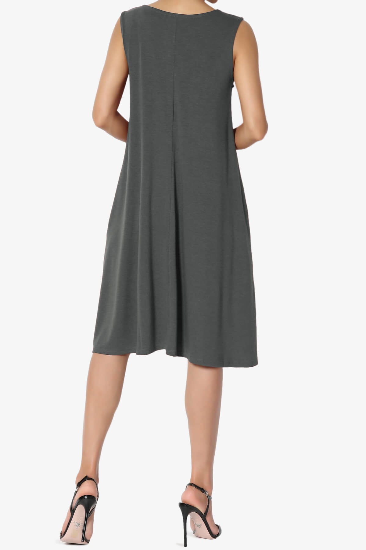 Allie Sleeveless Jersey A-Line Dress ASH GREY_2