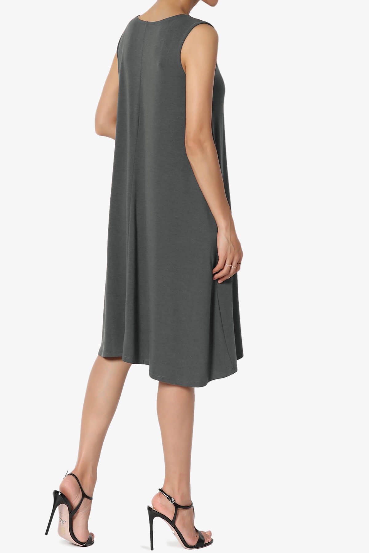 Allie Sleeveless Jersey A-Line Dress ASH GREY_4
