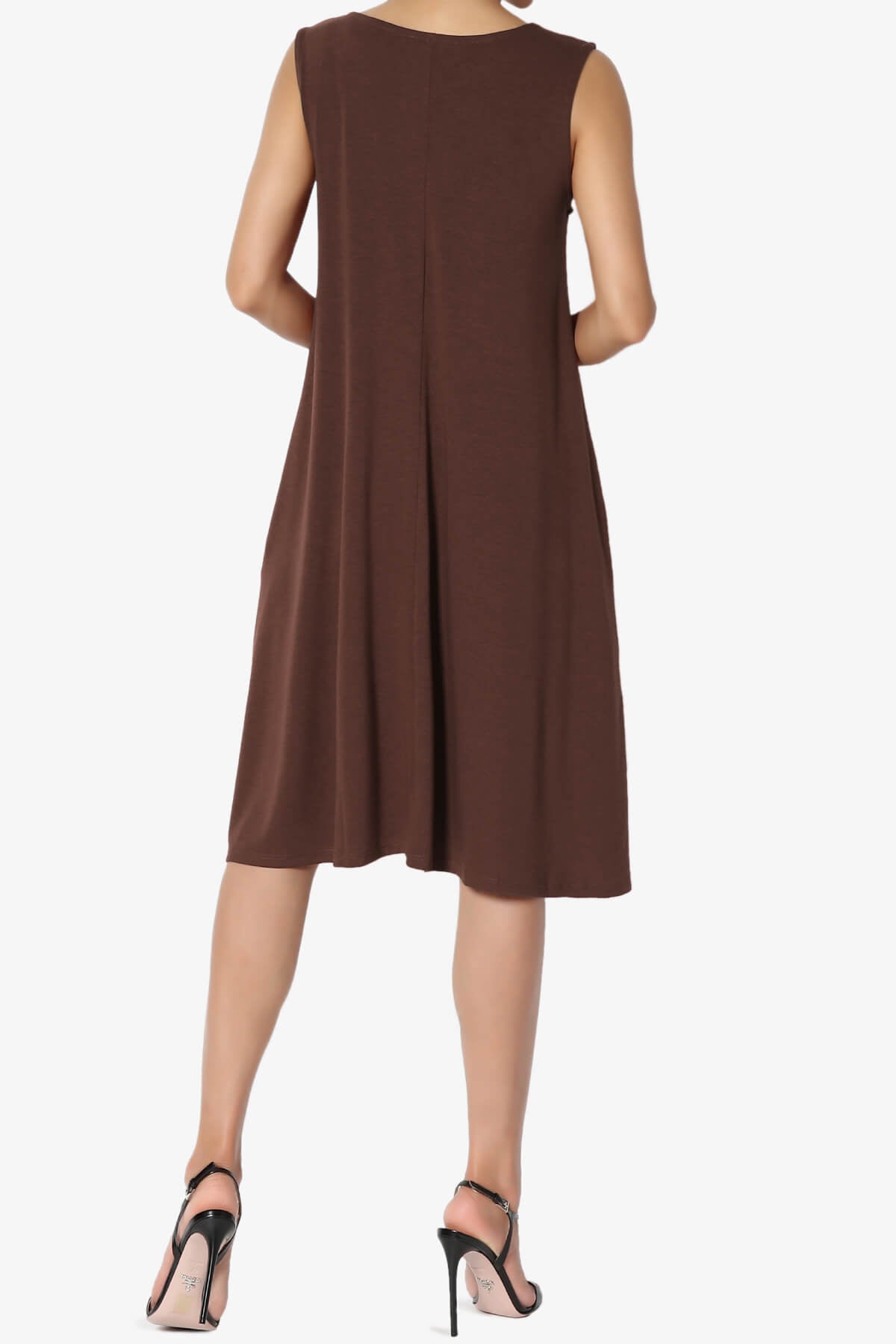 Allie Sleeveless Jersey A-Line Dress BROWN_2