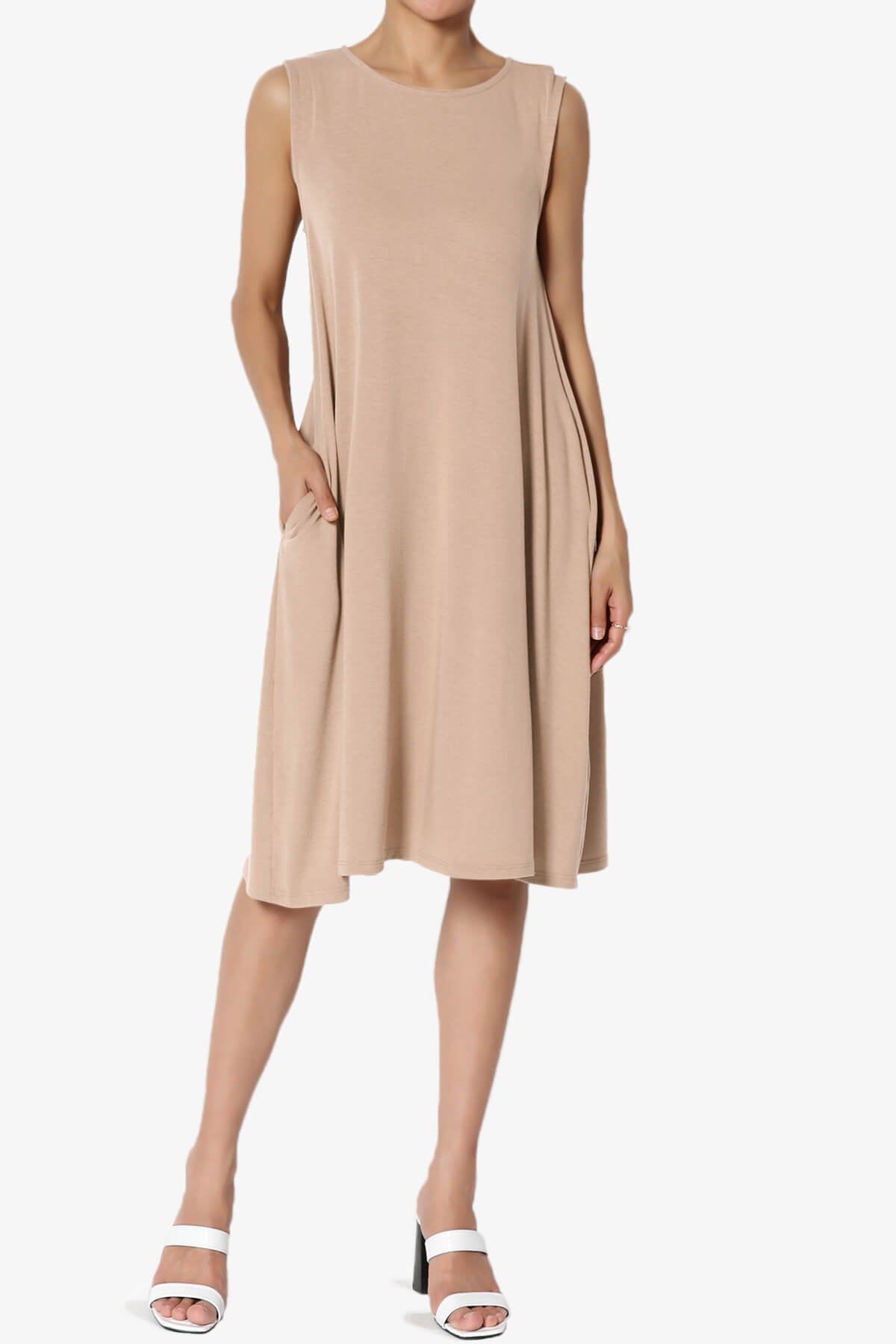 Allie Sleeveless Jersey A-Line Dress BRUSH_1