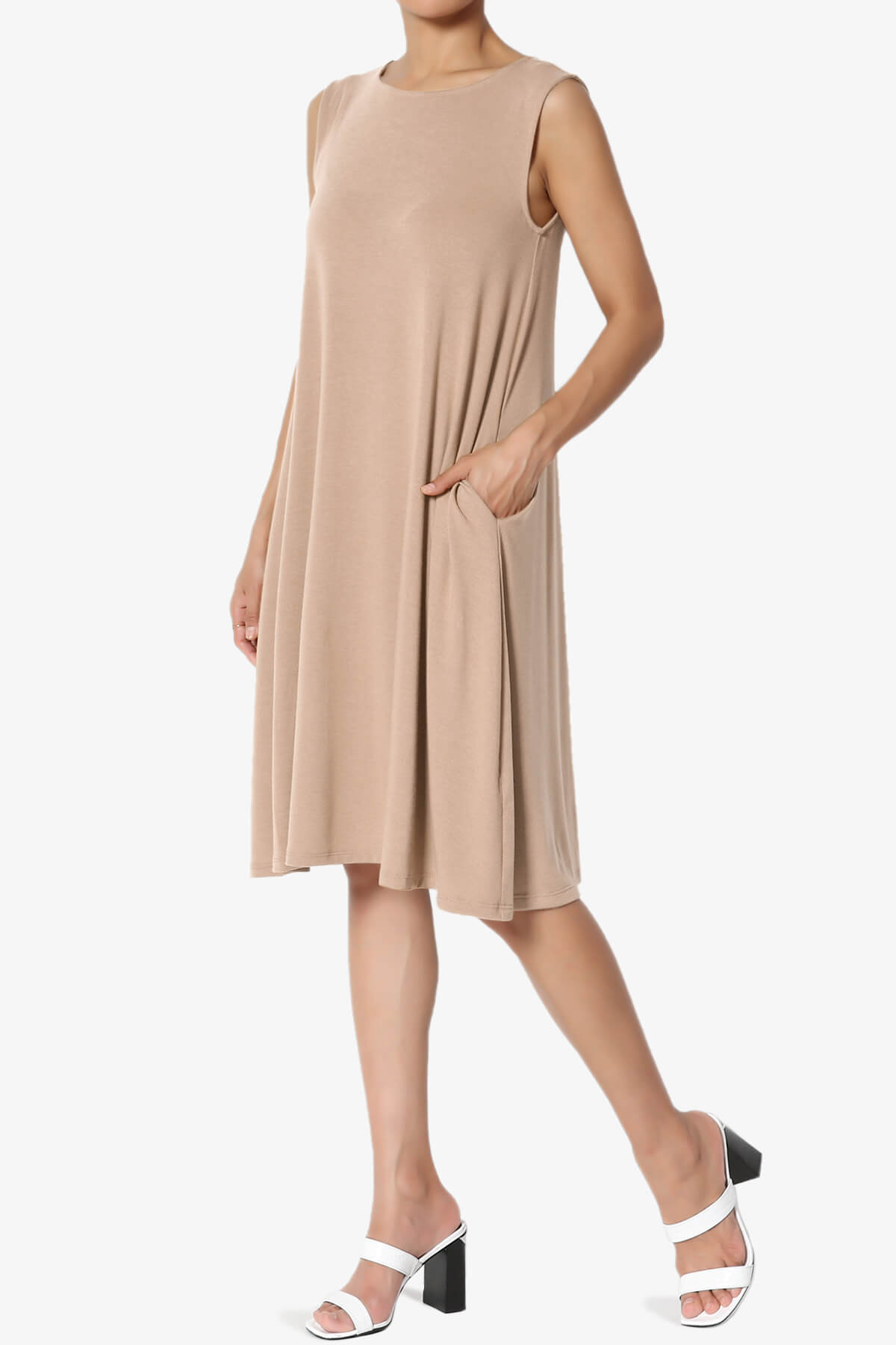 Allie Sleeveless Jersey A-Line Dress BRUSH_3