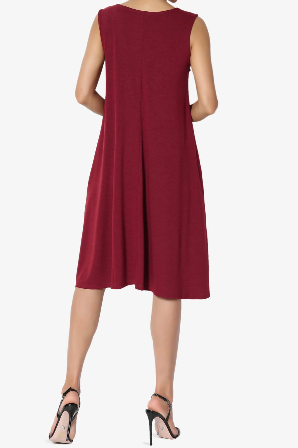 Allie Sleeveless Jersey A-Line Dress BURGUNDY_2