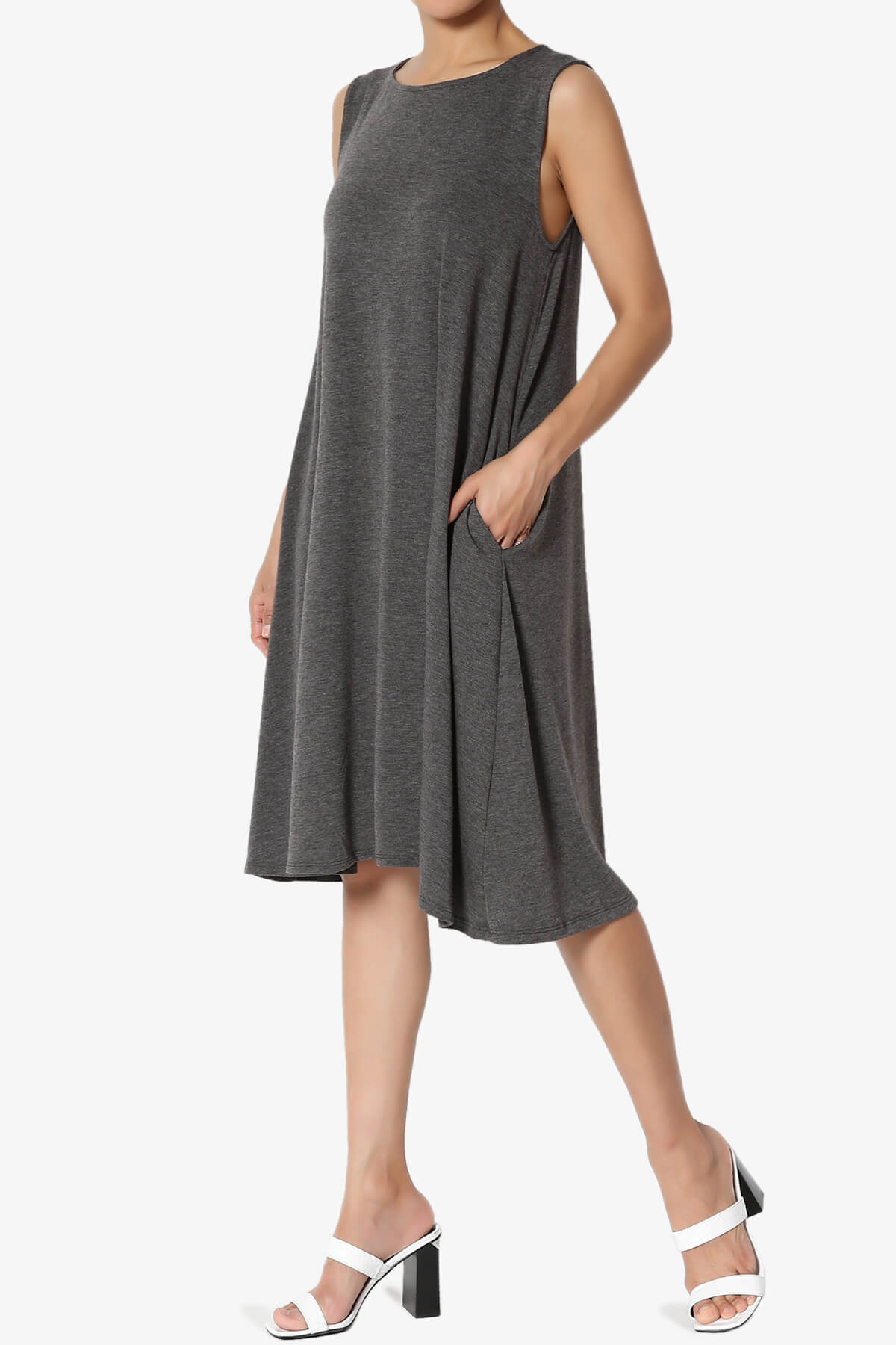 Allie Sleeveless Jersey A-Line Dress CHARCOAL_3